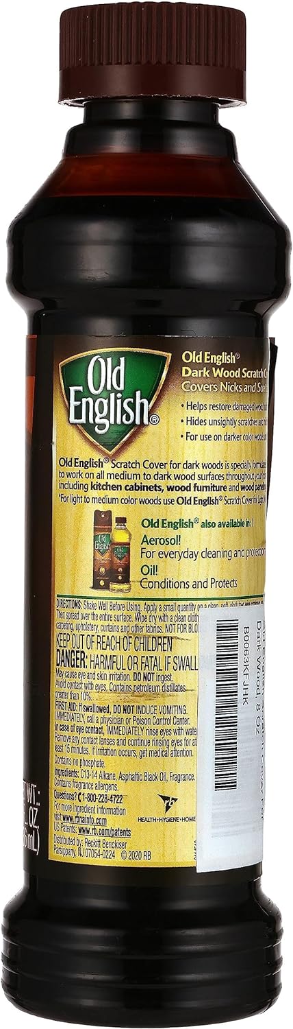 Old English 75144 Scratch Cover For Dark Woods, 8oz Bottle, Wood Polish