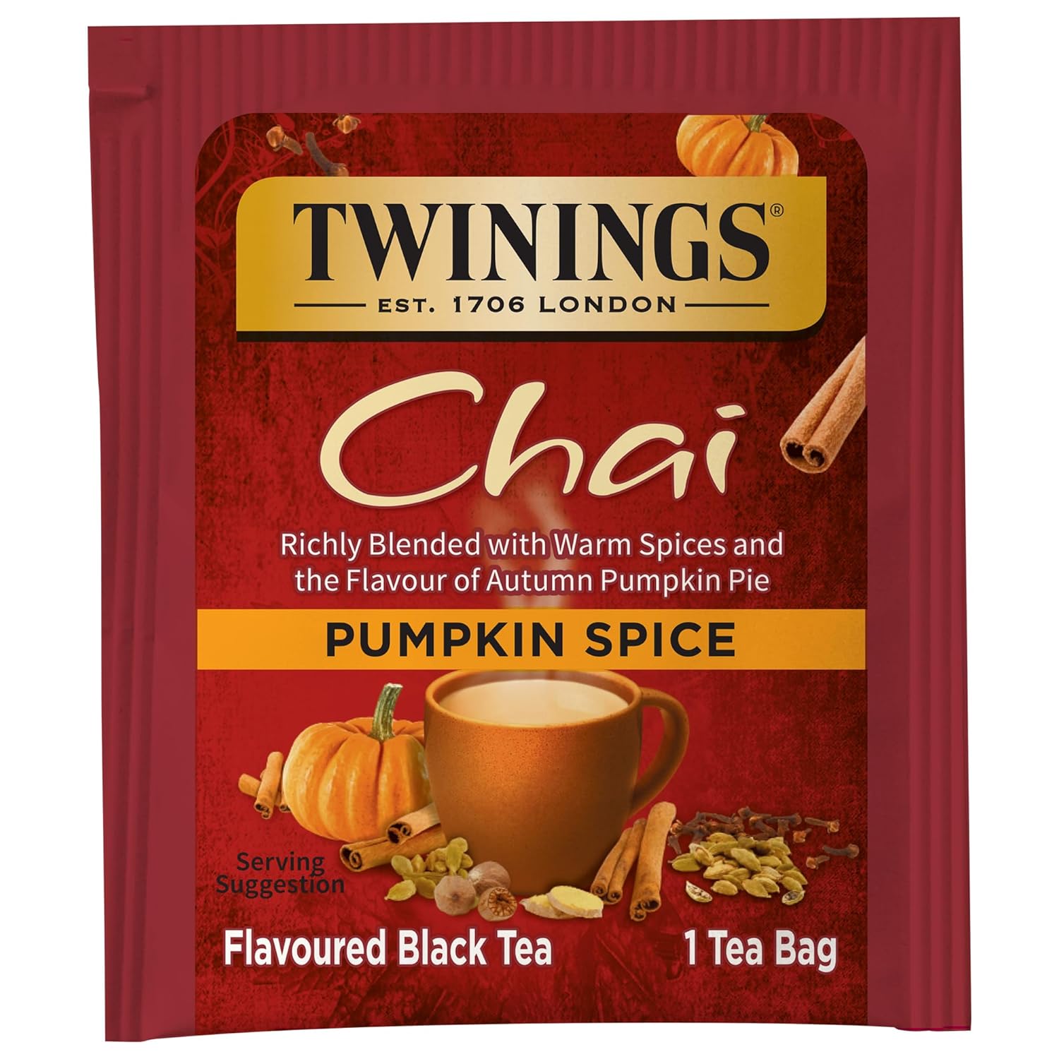 Twinings English Breakfast Black Tea Individually Wrapped Bags, 100 Count (Pack of 1), Smooth, Flavourful, and Robust, Caffeinated, Enjoy Hot or Iced | Packaging May Vary