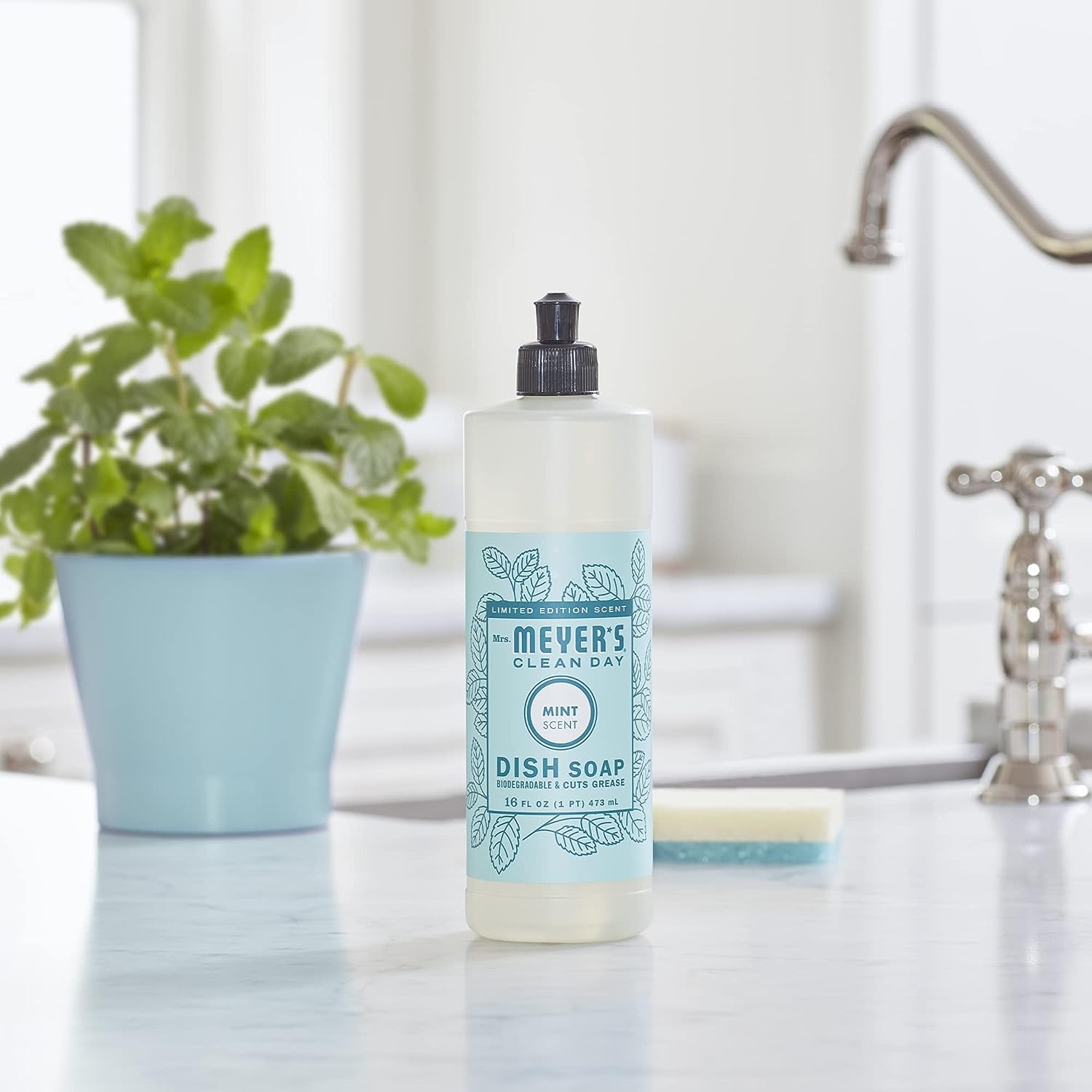 Mrs. Meyer's Liquid Dish Soap, Biodegradable Formula, Lemon Verbena, 16 Fl. Oz - Pack Of 3