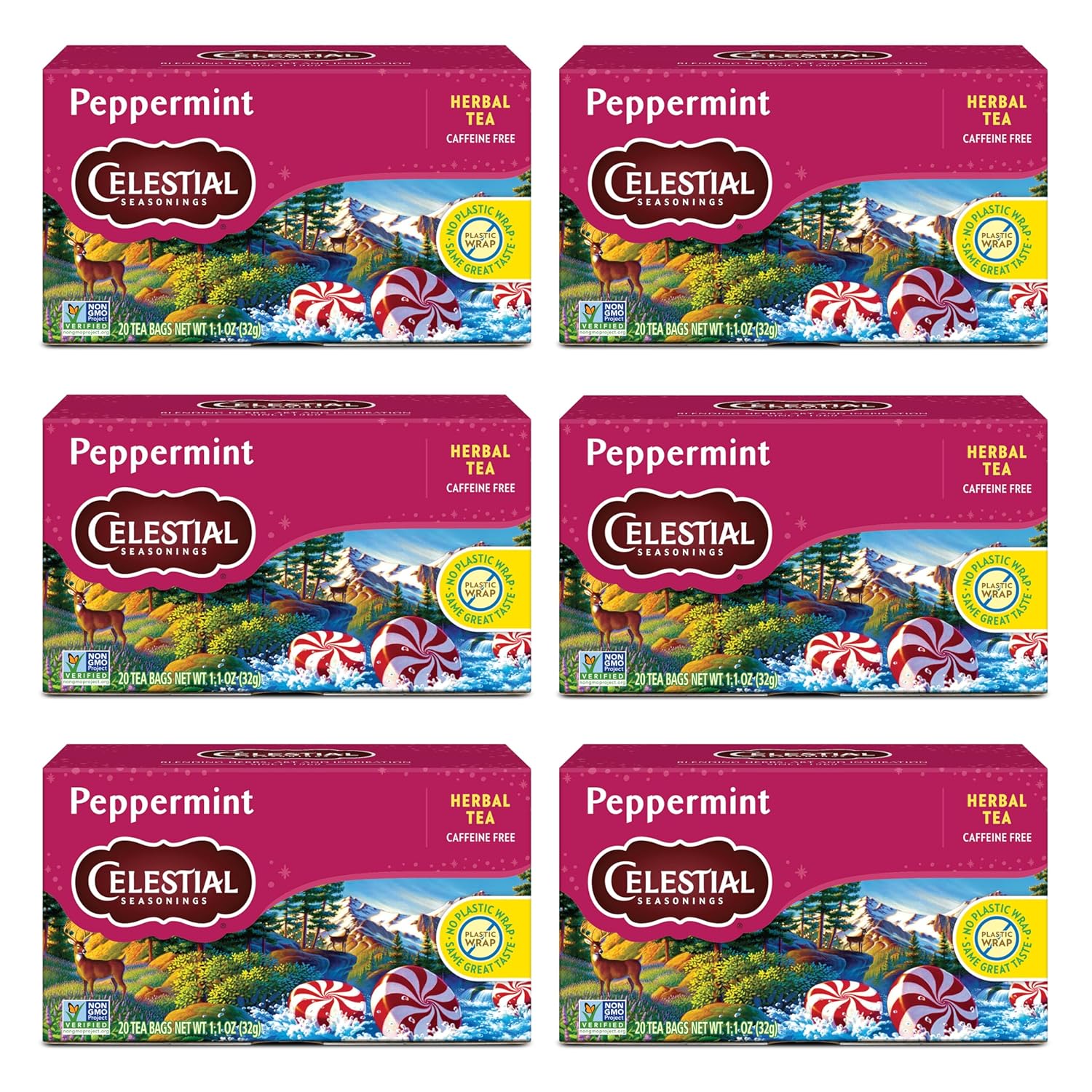 Celestial Seasonings Bengal Spice Herbal Tea, Caffeine Free, 20 Tea Bags Box, (Pack of 6)