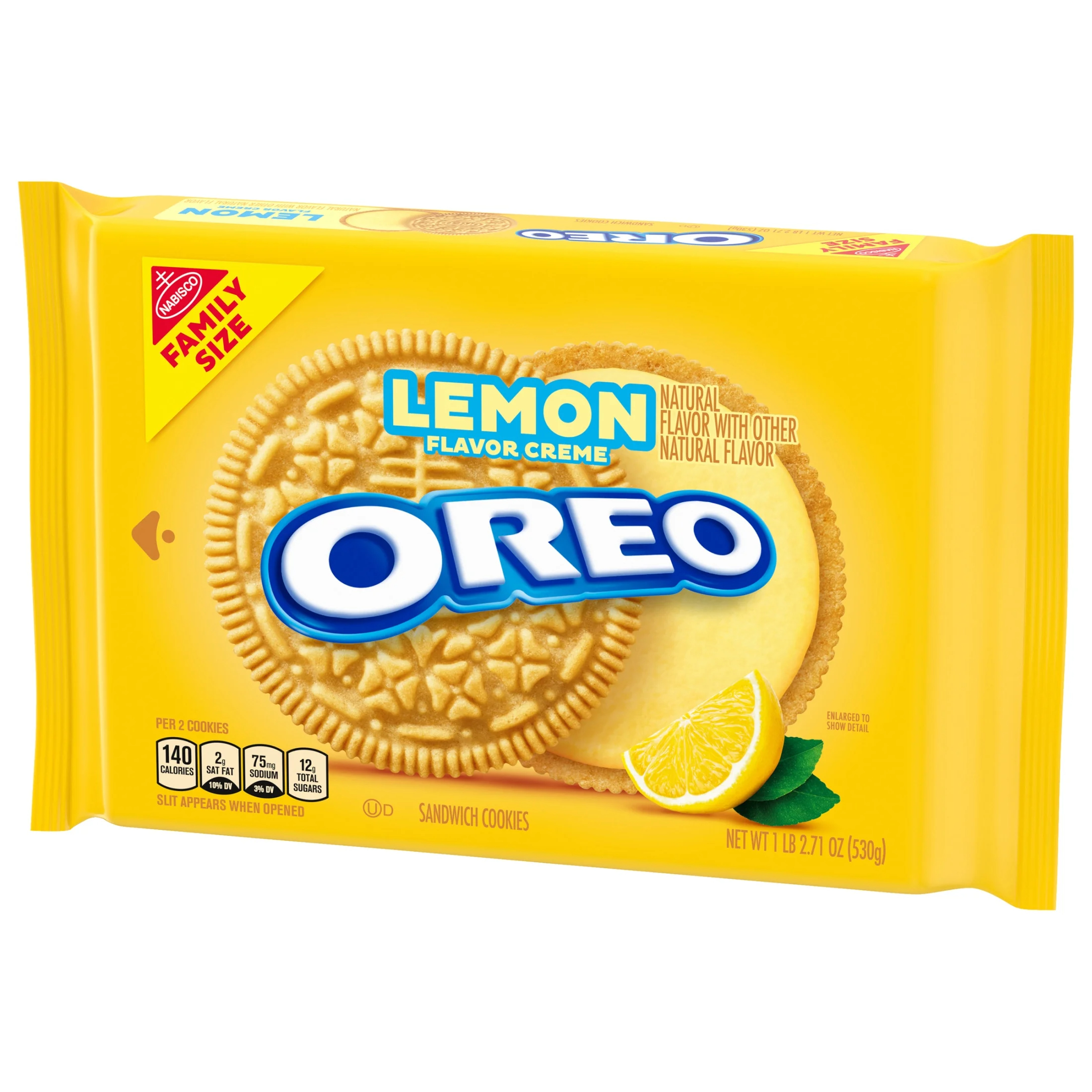 (3 pack) OREO Lemon Creme Sandwich Cookies, Family Size, 18.71 oz