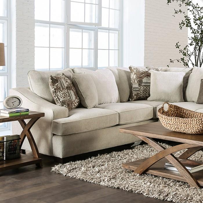 MORNINGTON Sectional, Ivory/Brown