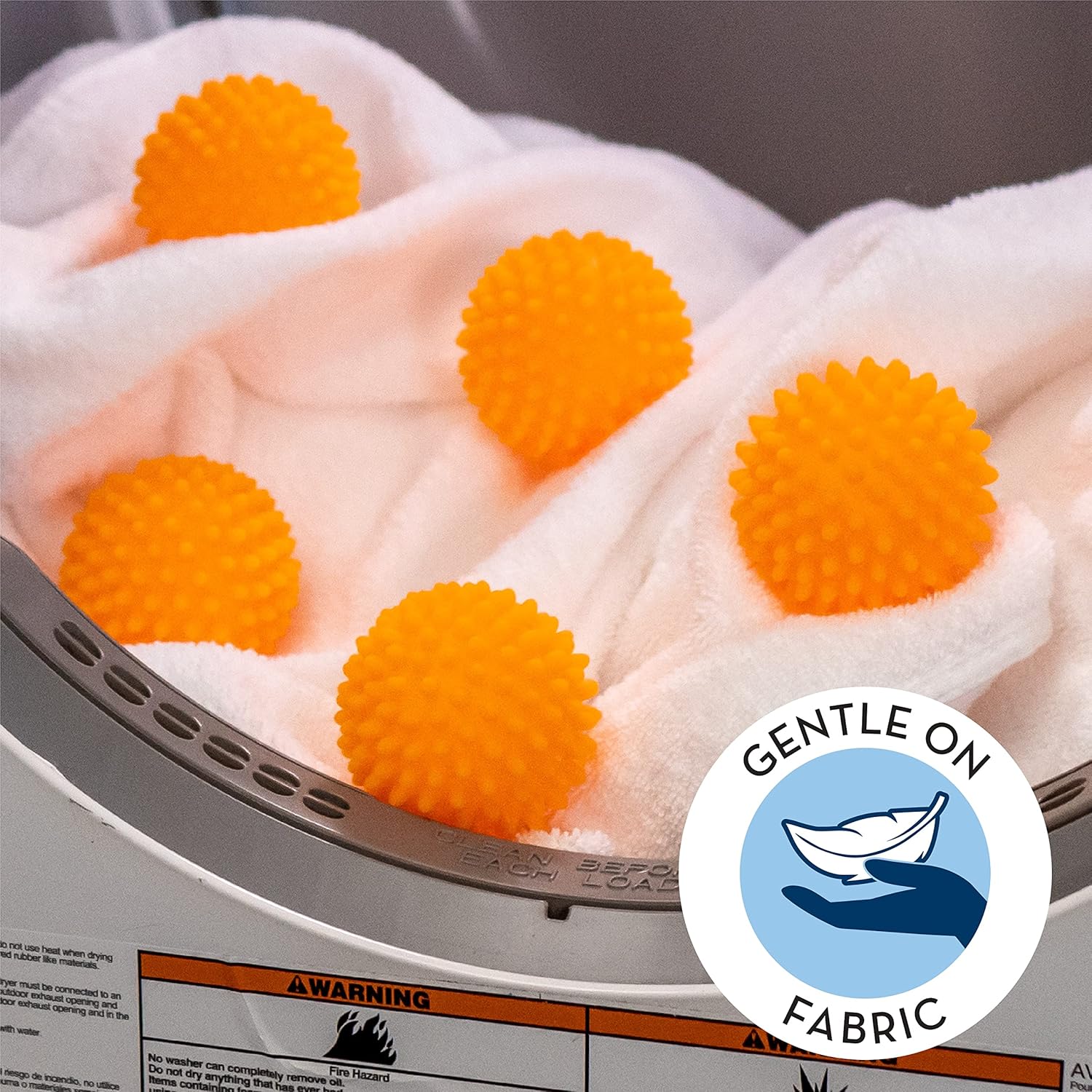 S&T INC. Reusable Dryer Balls, Fabric Softener for Laundry, Blue, 2.5 in, 6 Pack