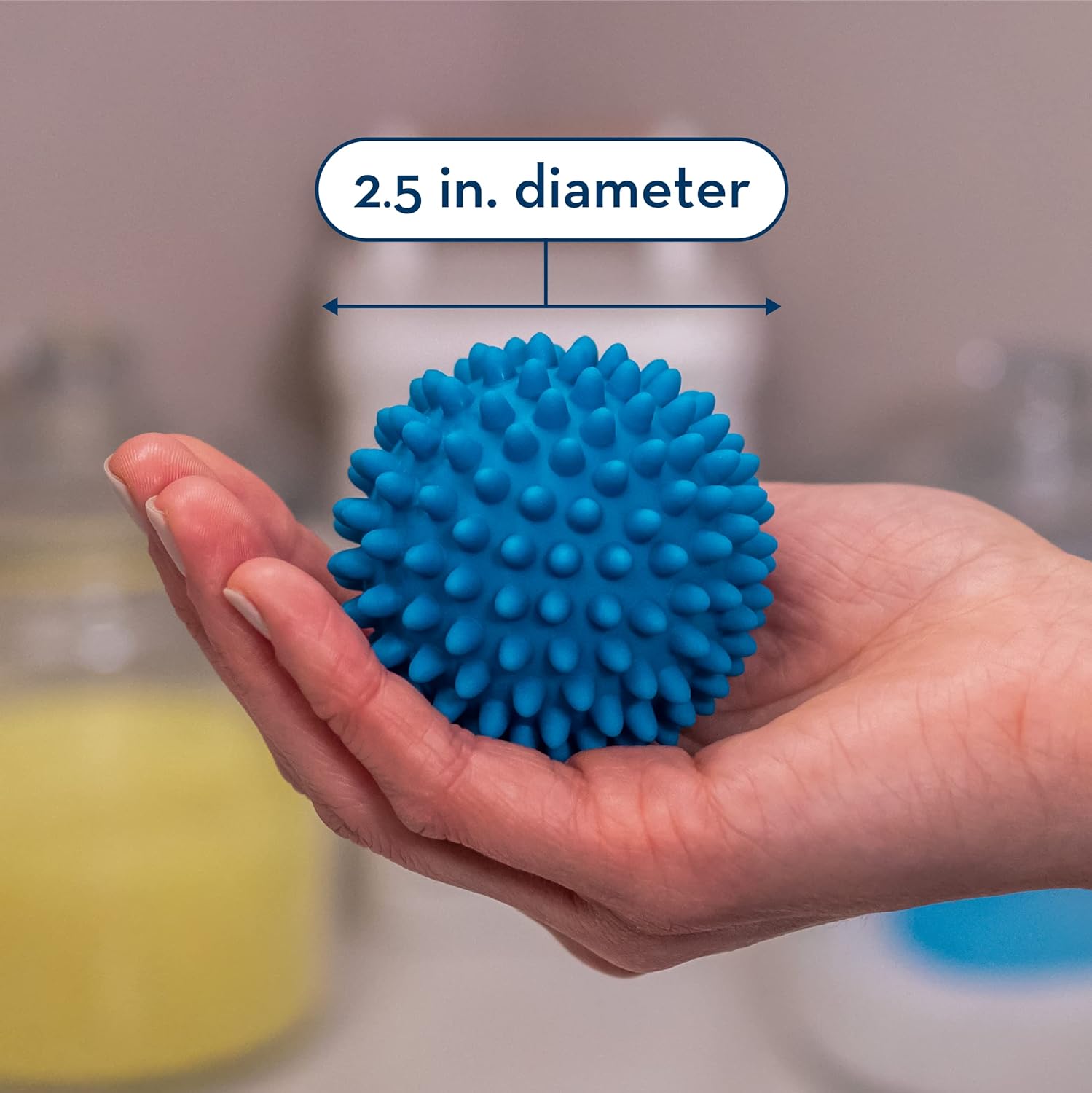 S&T INC. Reusable Dryer Balls, Fabric Softener for Laundry, Blue, 2.5 in, 6 Pack