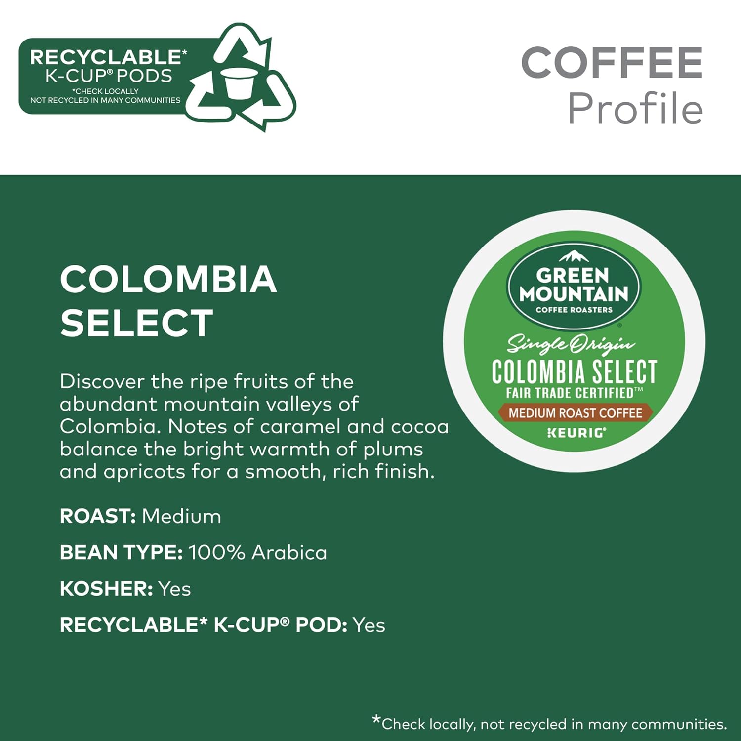 Green Mountain Coffee Roasters Half Caff Keurig Single-Serve K-Cup pods, Medium Roast Coffee, 72 Count (6 Packs of 12)