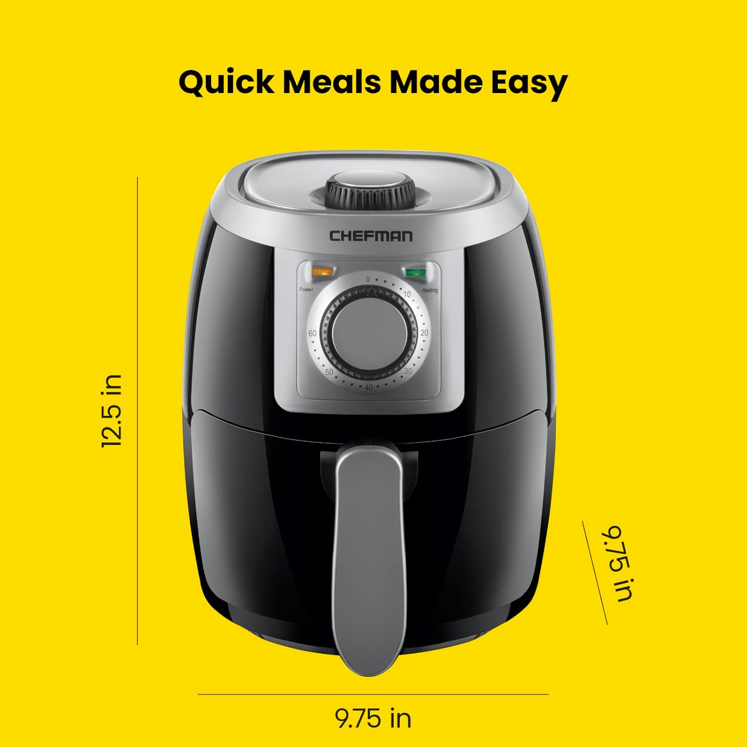 CHEFMAN 2 Qt Mini Air Fryer – Digital Space-Saving Compact Air Fryer with Nonstick and Dishwasher Safe Basket, Quick & Easy Meals in Minutes, Features Digital Timer and Shake Reminder – Grey