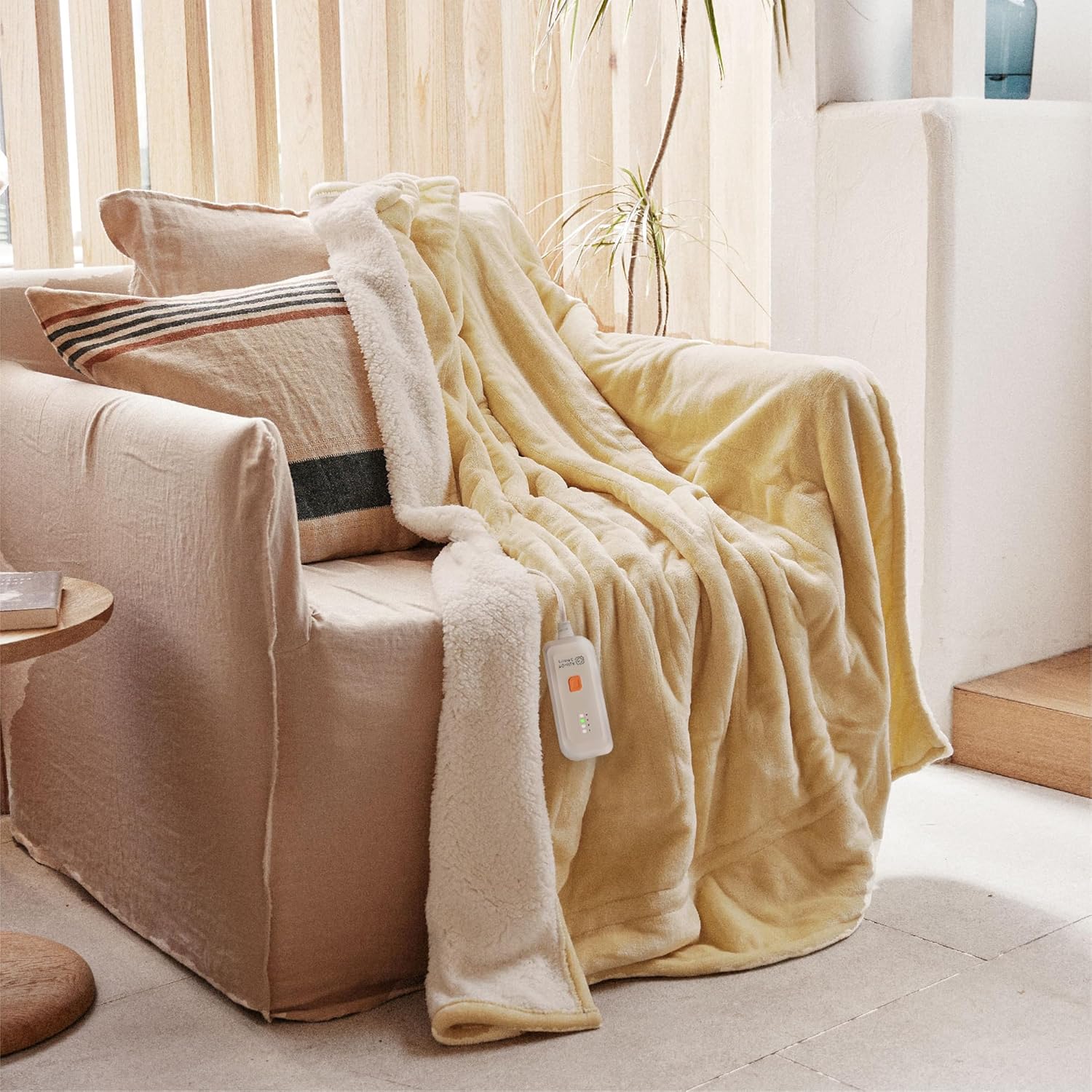 GOTCOZY Heated Blanket Electric Throw 50''X60''- Soft Silky Plush Electric Blanket with 4 Heating Level & 3 Hour Auto Off Heating Blanket, ETL Certified Machine Washable (Rose Dust)