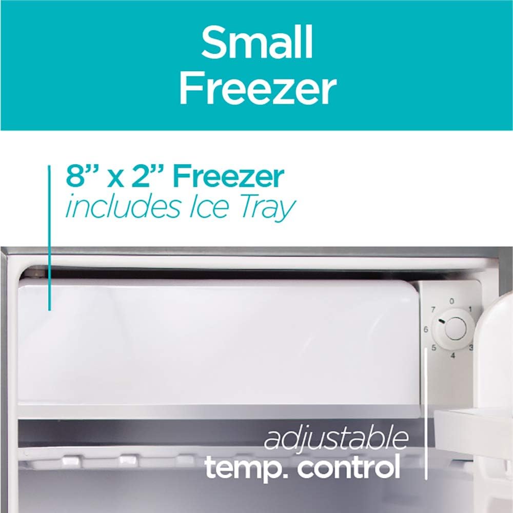 BLACK+DECKER BCRK17B Compact Refrigerator Energy Star Single Door Mini Fridge with Freezer, 1.7 Cubic Feet, Black