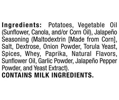 Lay's Kettle Cooked Potato Chips Jalapeno Flavored 8 Oz