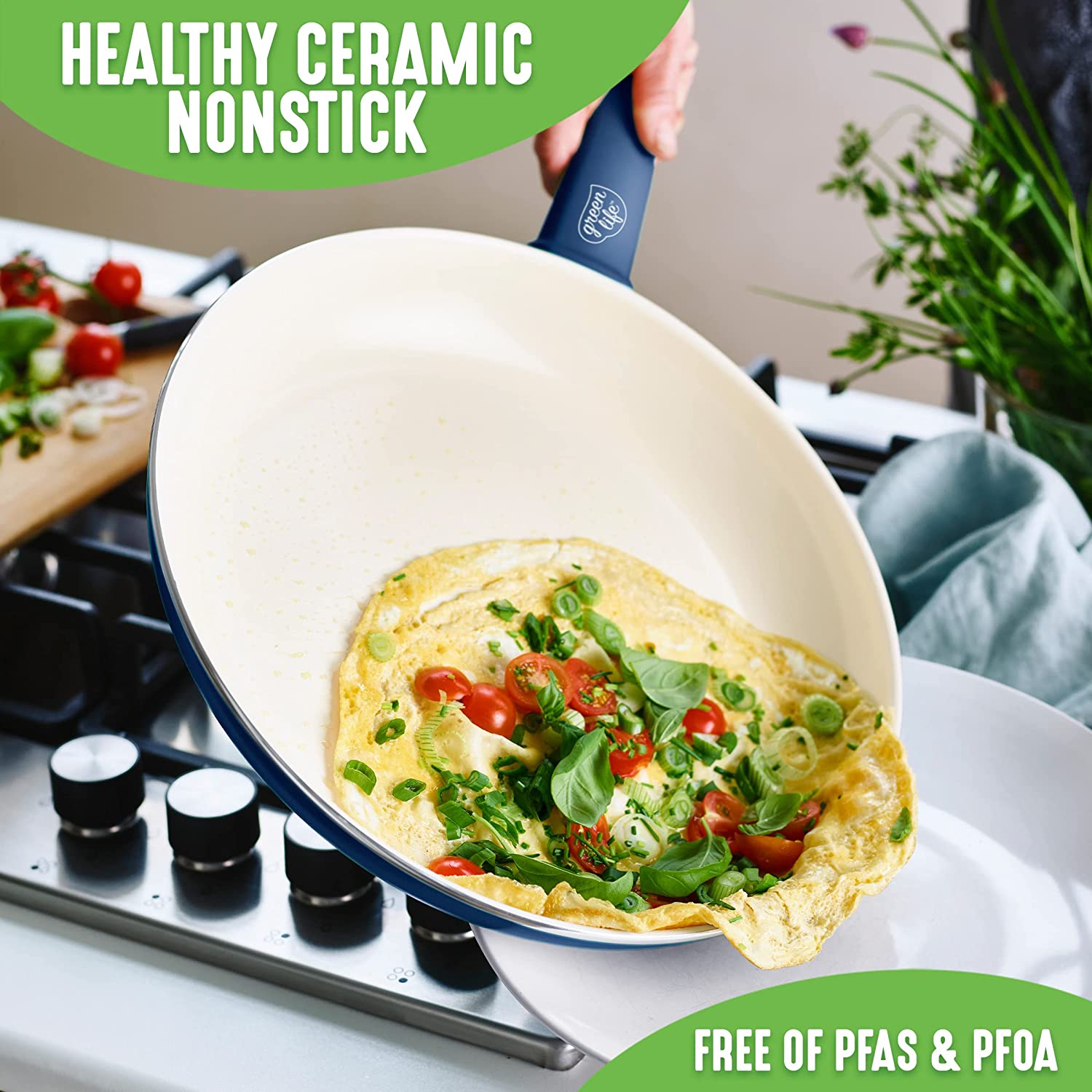 Ceramic non-stick 12-piece pan set