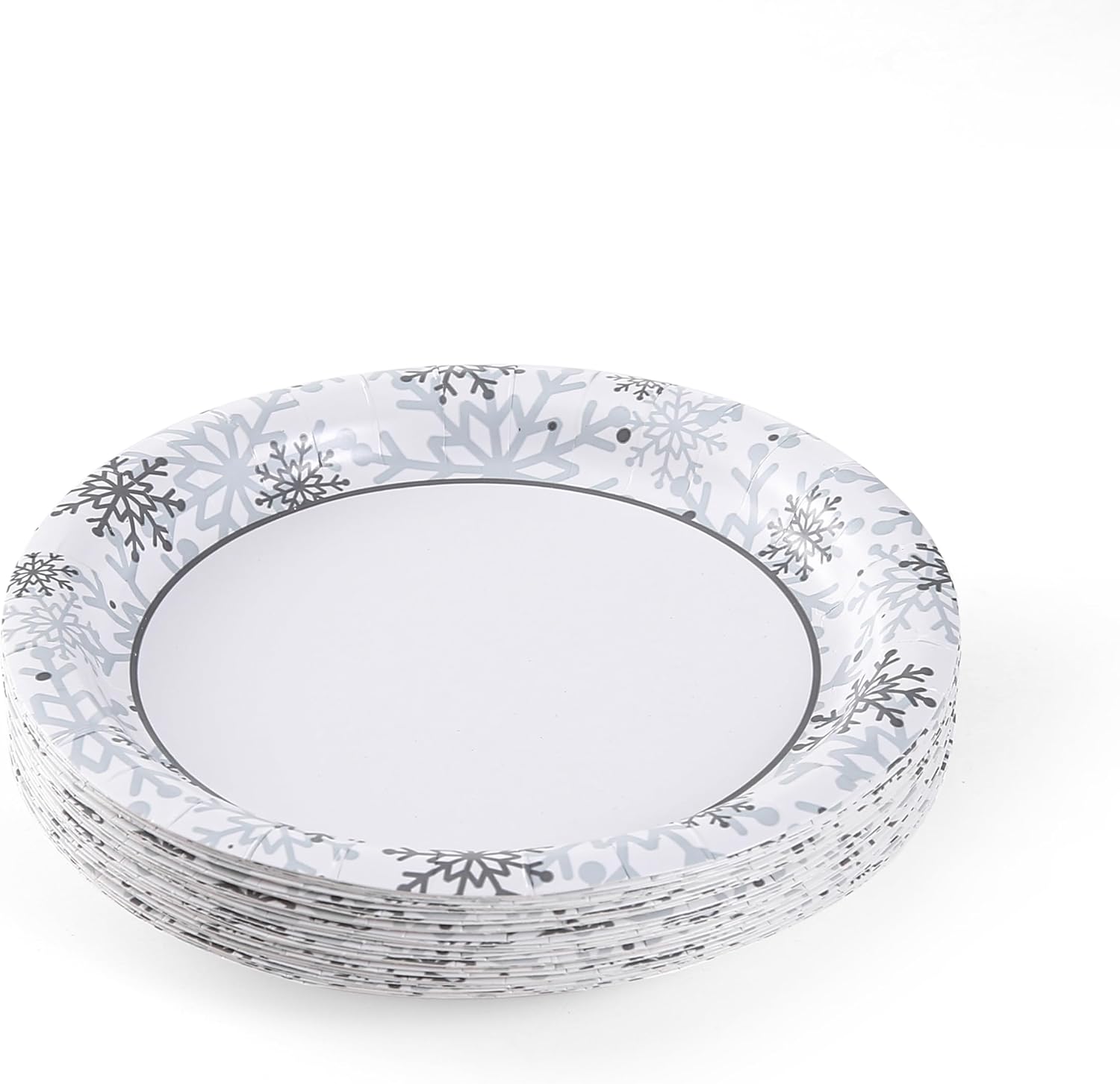 Glad Disposable Holiday Paper Plates, 10 Inch, 20 Count - Red Snowflake Design, Heavy Duty and Microwavable