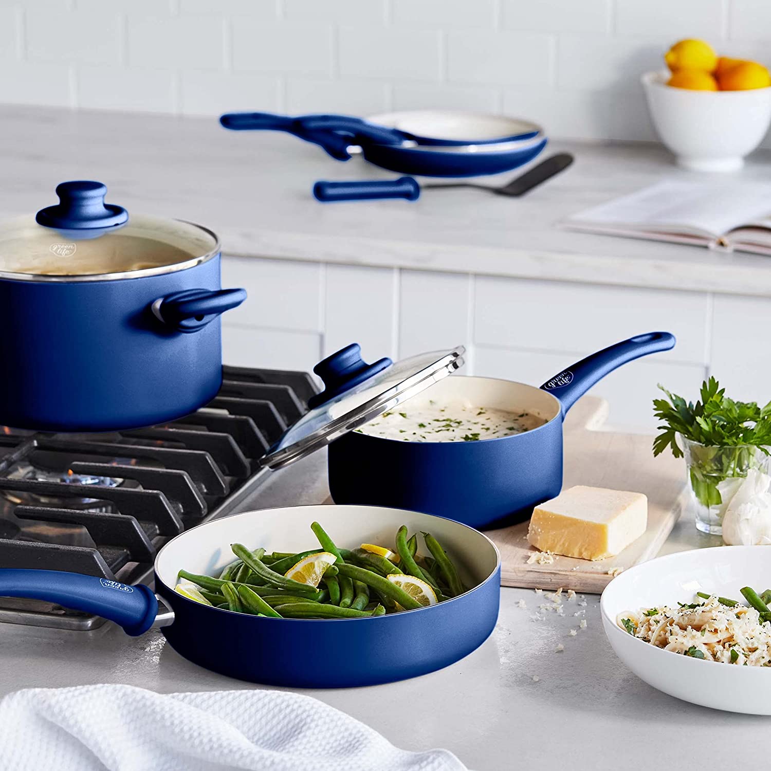 Ceramic non-stick 12-piece pan set