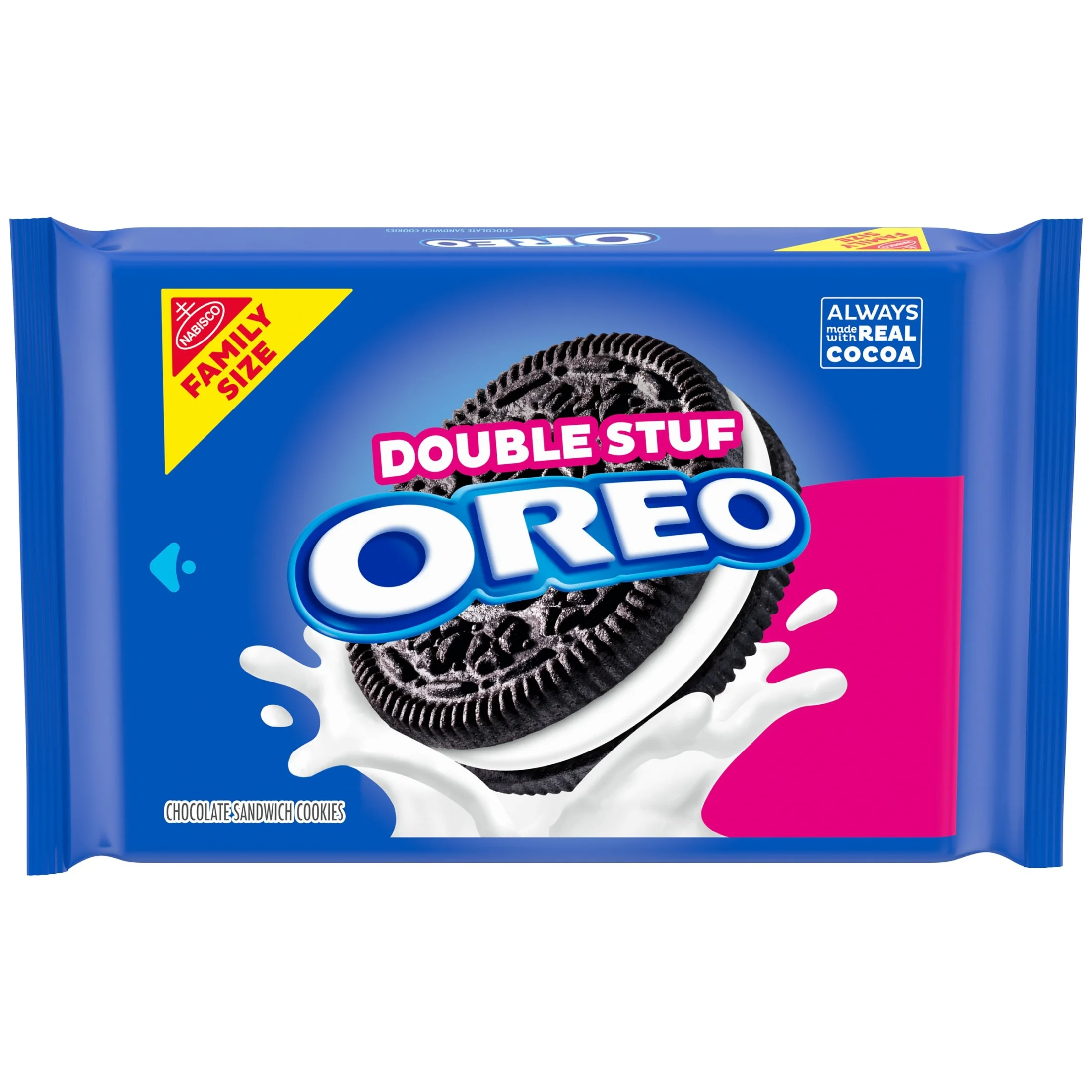 (3 pack) OREO Double Stuf Chocolate Sandwich Cookies, Family Size, 18.71 oz