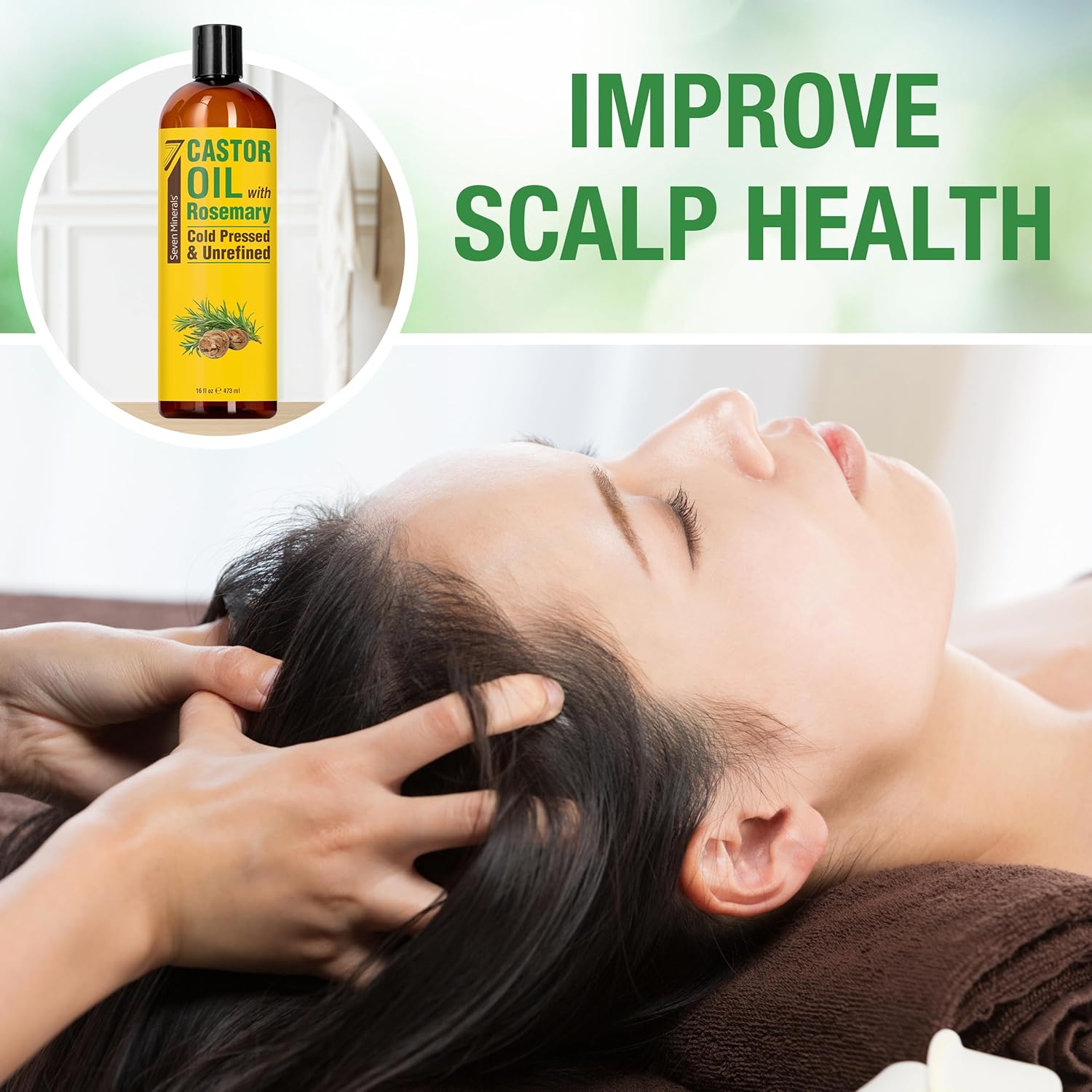 Pure Cold Pressed Castor Oil - Big 32 fl oz Bottle - Unrefined & Hexane Free - 100% Pure Castor Oil for Hair Growth, Thicker Eyelashes & Eyebrows, Dry Skin, Healing, Hair Care, Joint and Muscle Pain