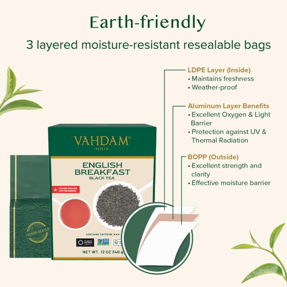 VAHDAM, Organic Turmeric Ginger Herbal Tea Bags (100 Pyramid Tea Bags) Caffeine Free, Non GMO, Gluten Free | 100% Pure Herbal Blend - Savory & Spicy | Plant-Based Tea Bags | Resealable Ziplock Pouch