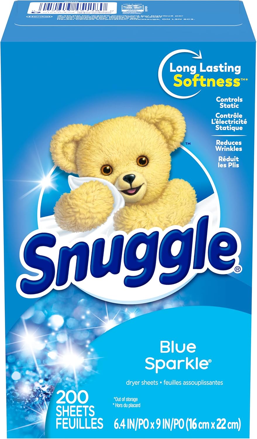 Snuggle Fabric Softener Dryer Sheets, Blue Sparkle, 200 Count