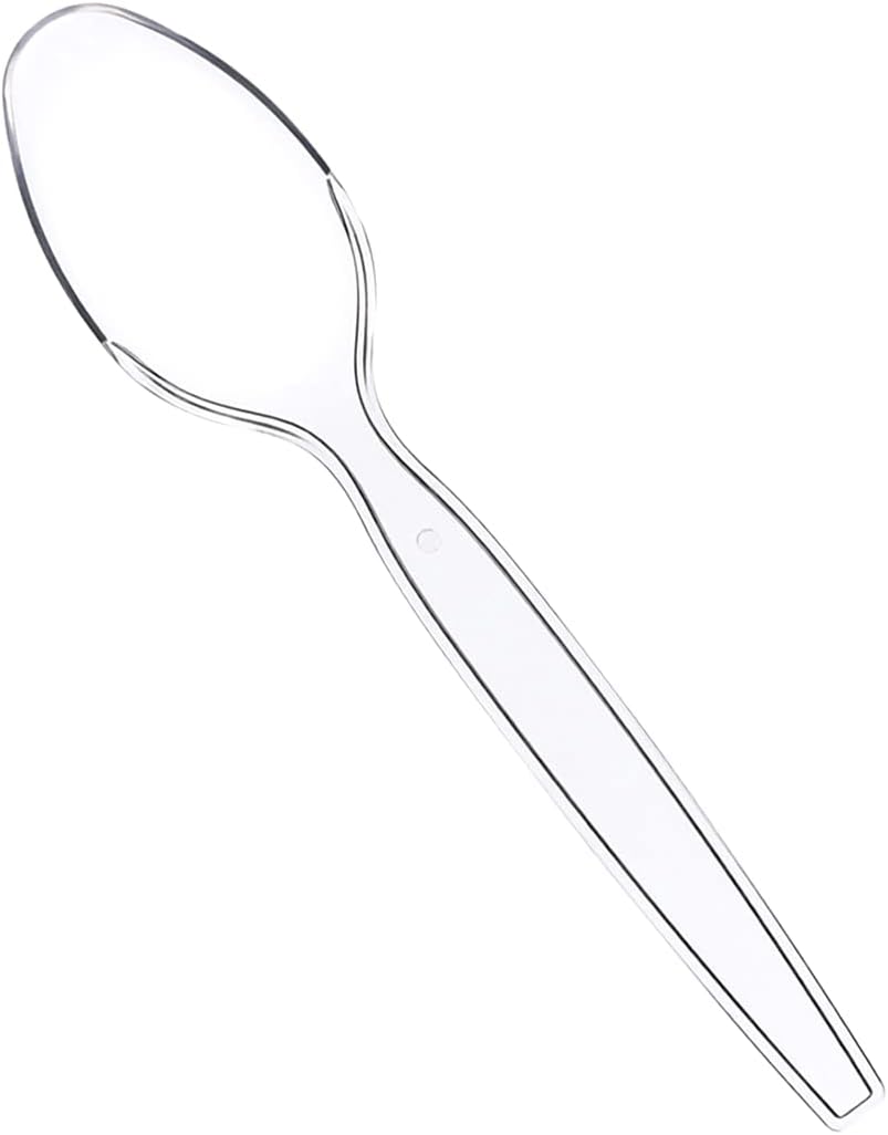 Comfy Package [100 Pack Heavy Duty Disposable Clear Plastic Knives - Basic Cutlery for Parties, Events, and Everyday Use