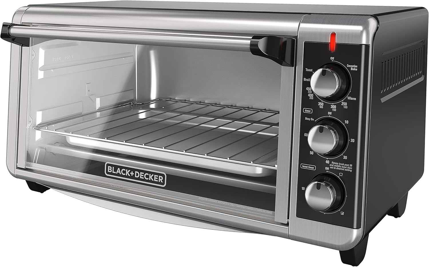 BLACK+DECKER 8-Slice Extra Wide Convection Toaster Oven, TO3250XSB, Fits 9
