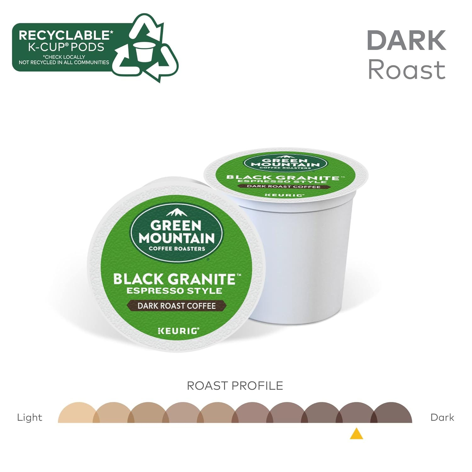 Green Mountain Coffee Roasters Dark Magic Keurig Single-Serve K-Cup Pods, Dark Roast Coffee, 72 Count (6 Packs of 12)