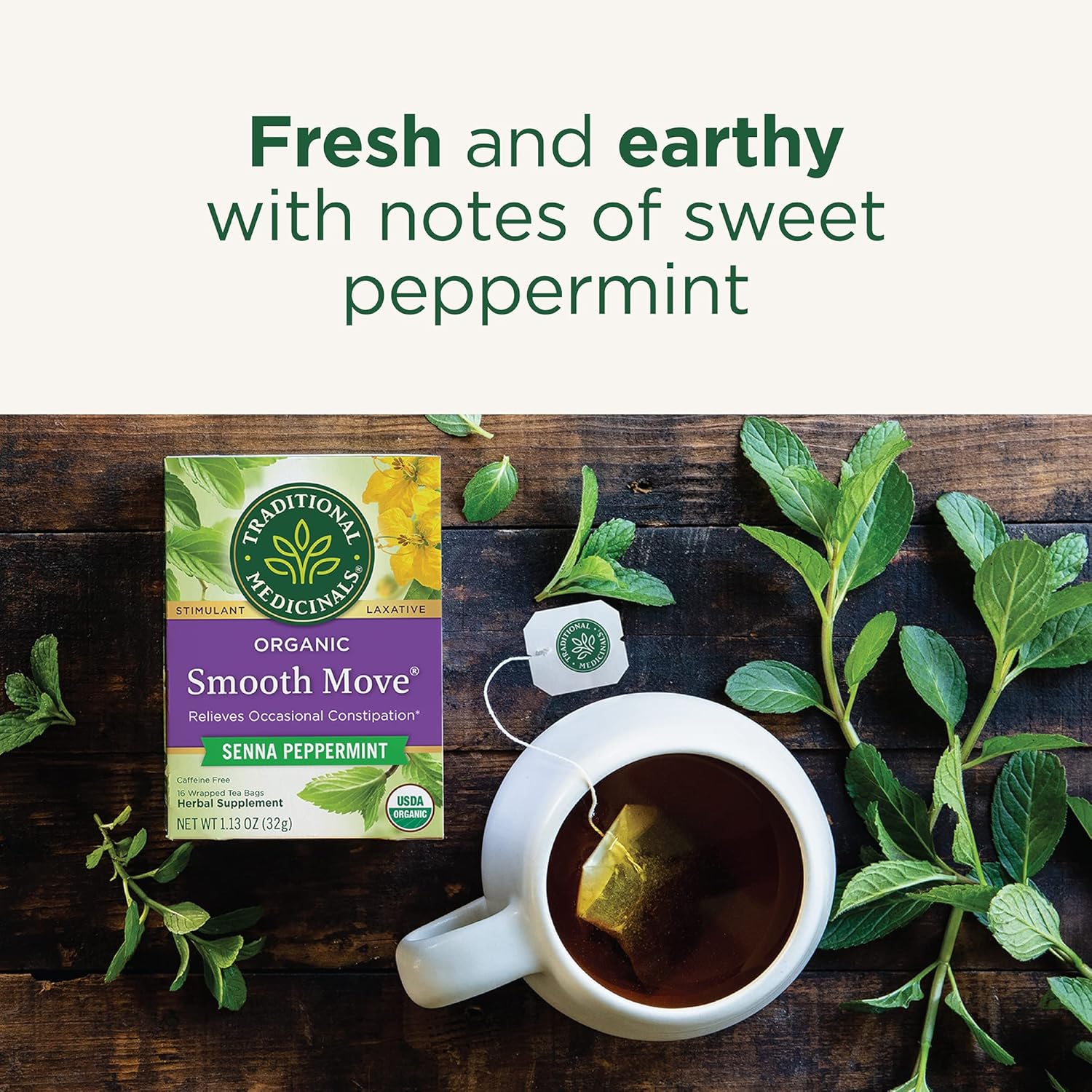 Traditional Medicinals Smooth Move, Helps Relieve Constipation Overnight, 16 Teabags