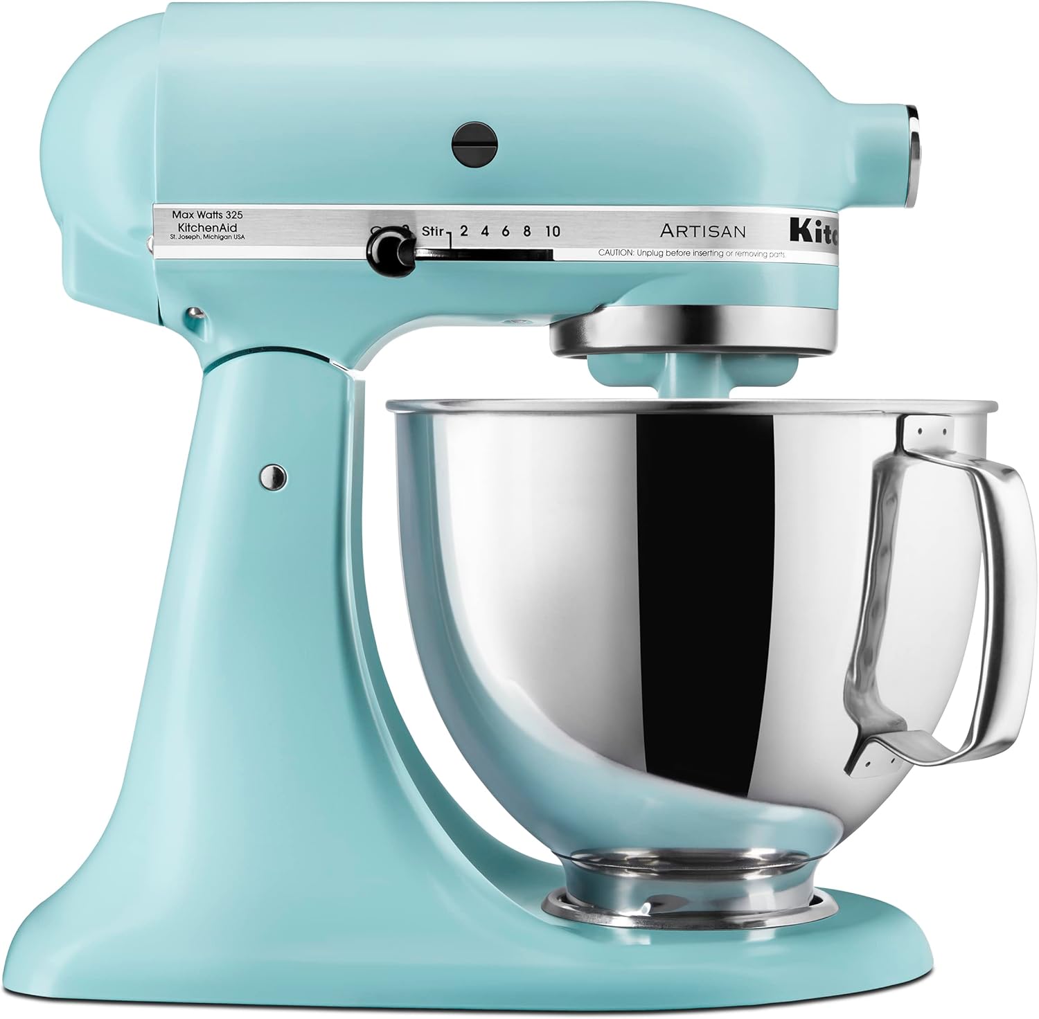 KitchenAid Artisan Series 5 Quart Tilt Head Stand Mixer with Pouring Shield KSM150PS, Removable bowl, Aqua Sky