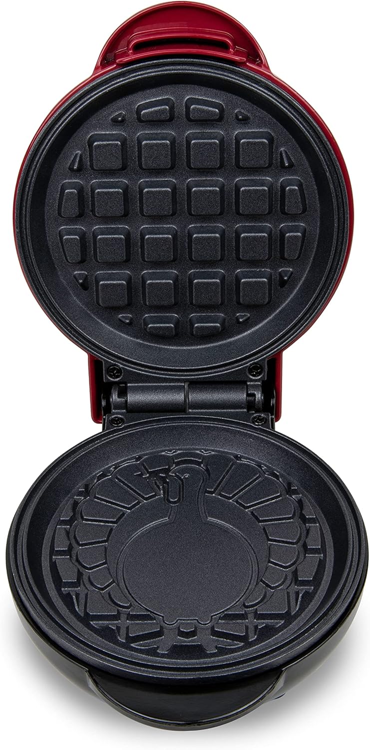 Nostalgia MyMini Cars and Trucks Shape Electric Waffle Maker, 5-Inch Non-Stick Griddle for Waffles, Hash Browns, Eggs, and More, Yellow