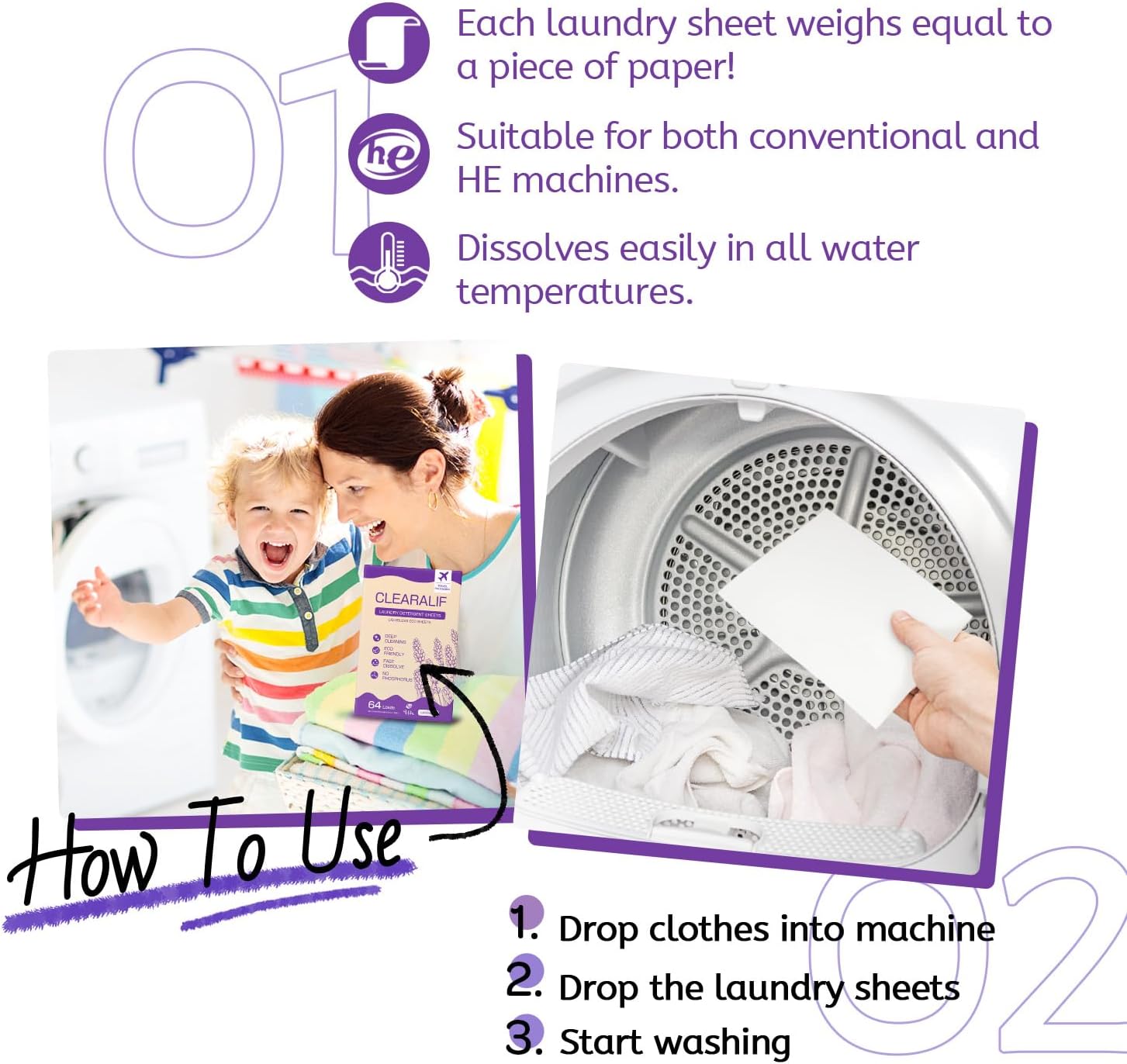 CLEARALIF Laundry Detergent Sheets Up to 160 Loads, Fresh Linen - Great For Travel,Apartments, Dorms,Laundry Detergent Strips Eco Friendly & Hypoallergenic