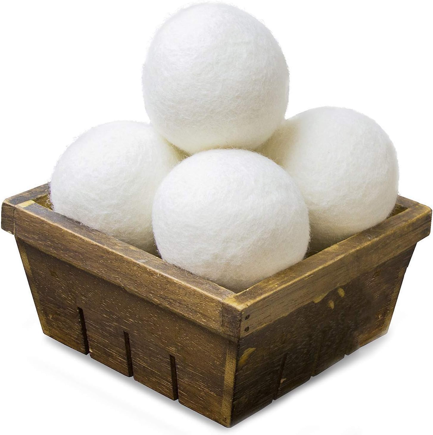 SnugPad Wool Dryer Balls XL Size 6 Pack, Natural Fabric Softener 100% Organic Premium New Zealand Wool, No Fillers, Anti Static, Lint Free, White 6 Count