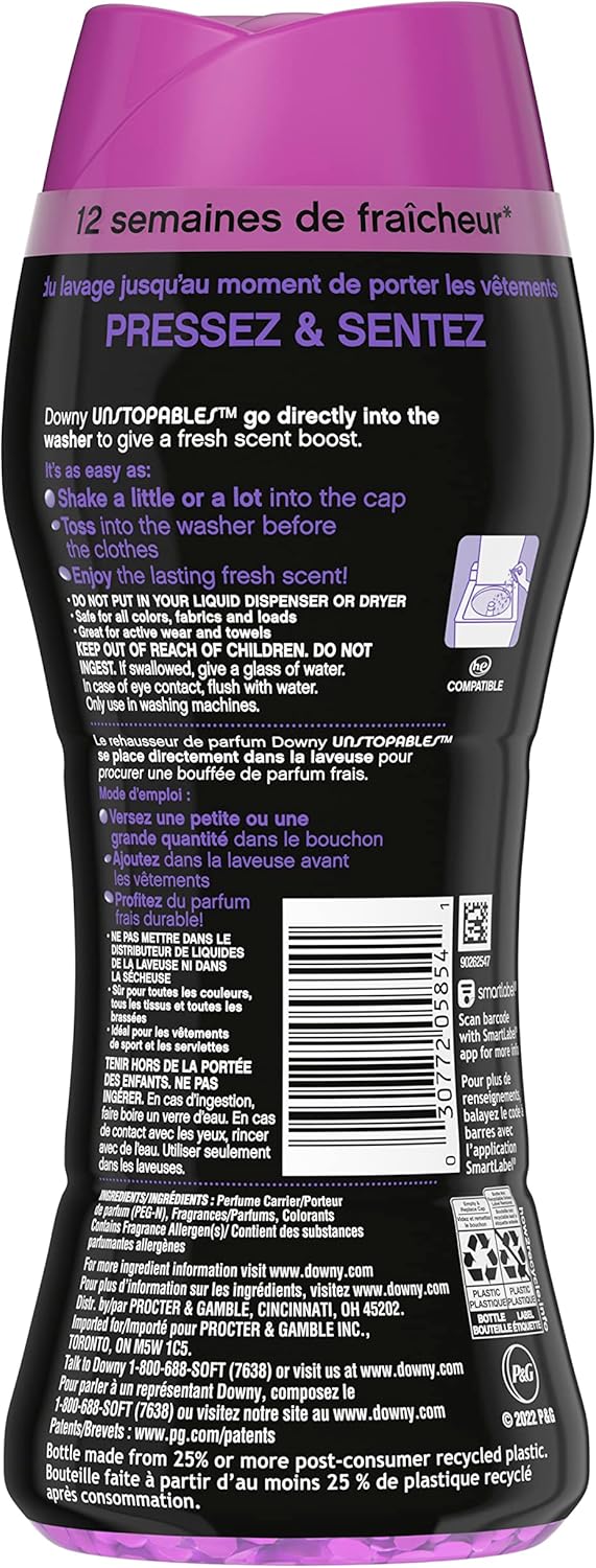 Downy Unstopables In Wash Scent Booster Beads, Fresh Scent, 24 oz, Downy Scent Booster Beads, Unstoppable Laundry Beads, Odor Protection