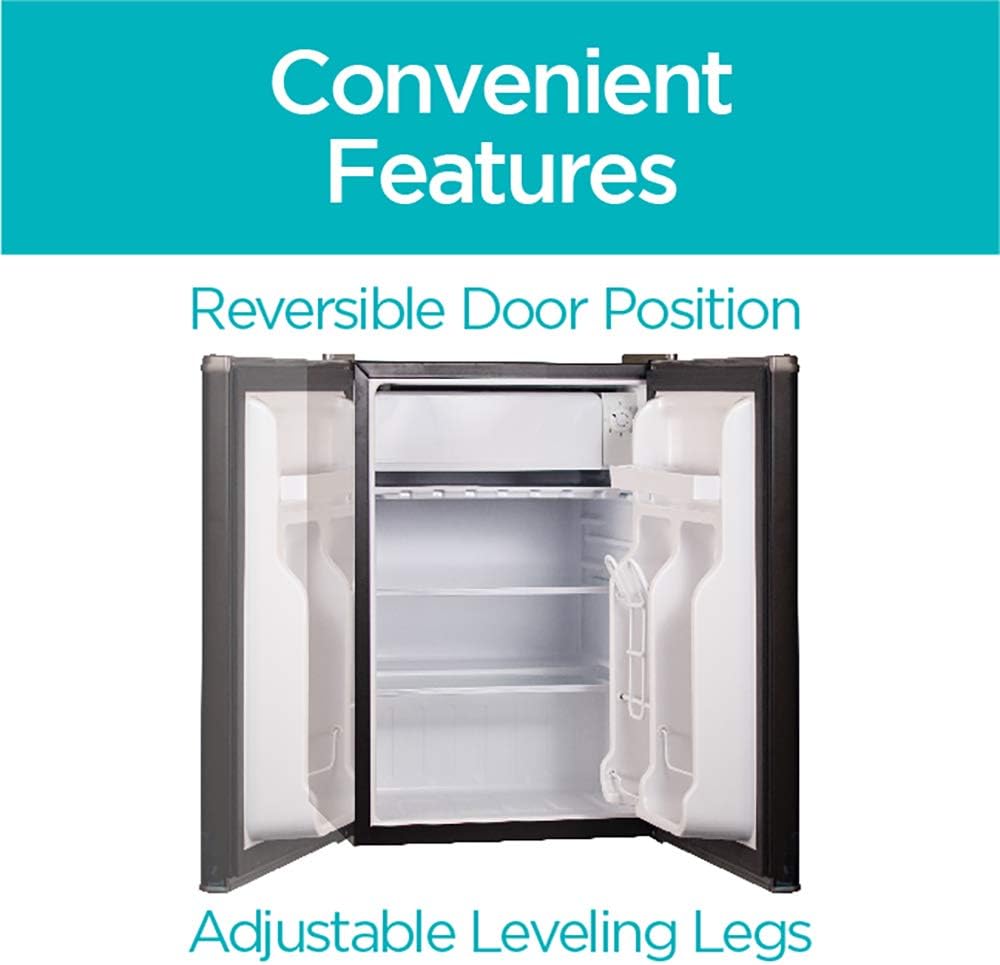 BLACK+DECKER BCRK17B Compact Refrigerator Energy Star Single Door Mini Fridge with Freezer, 1.7 Cubic Feet, Black