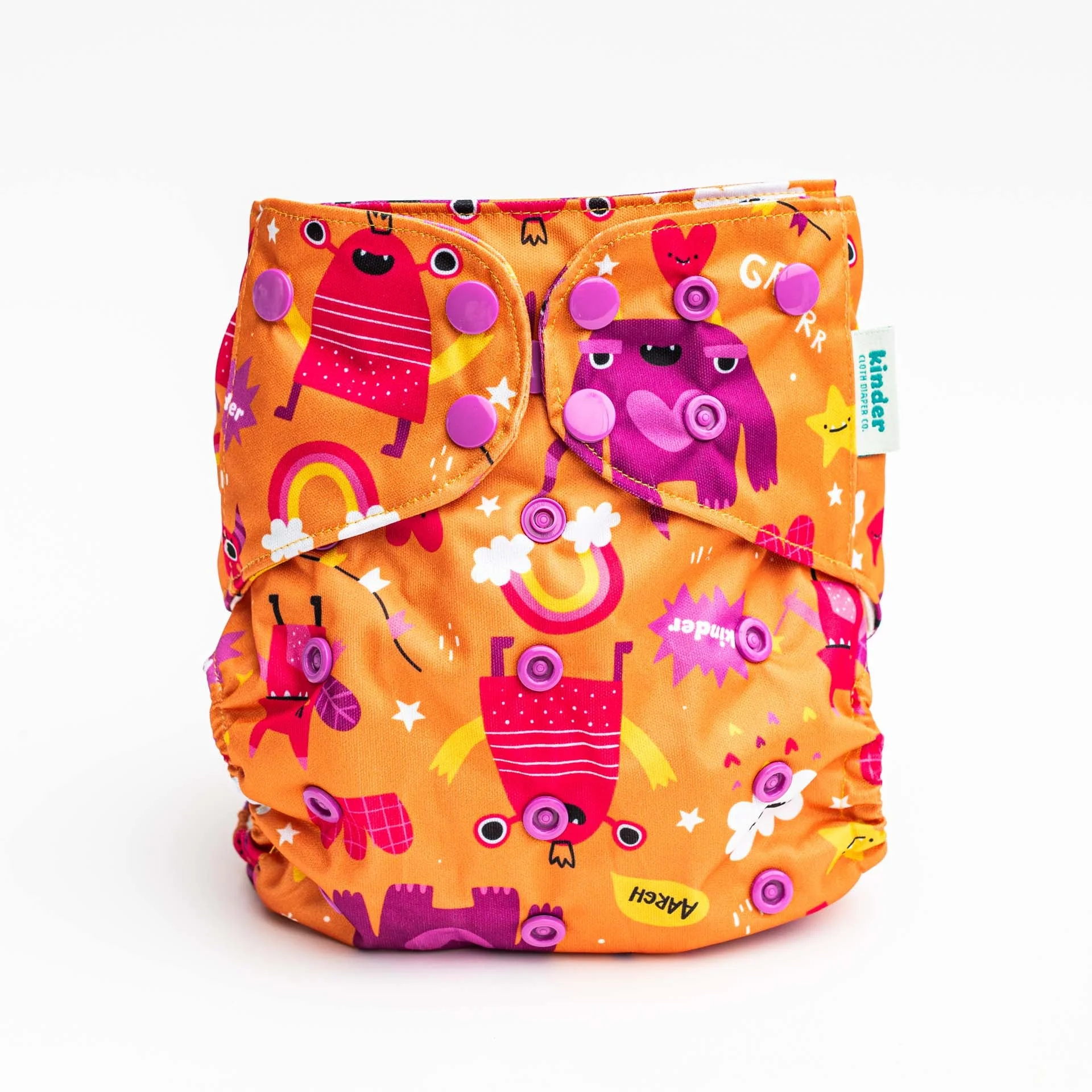 Kinder Cloth Diaper Co. Patterned Basics Pocket Cloth Diaper with Athletic Wicking Jersey