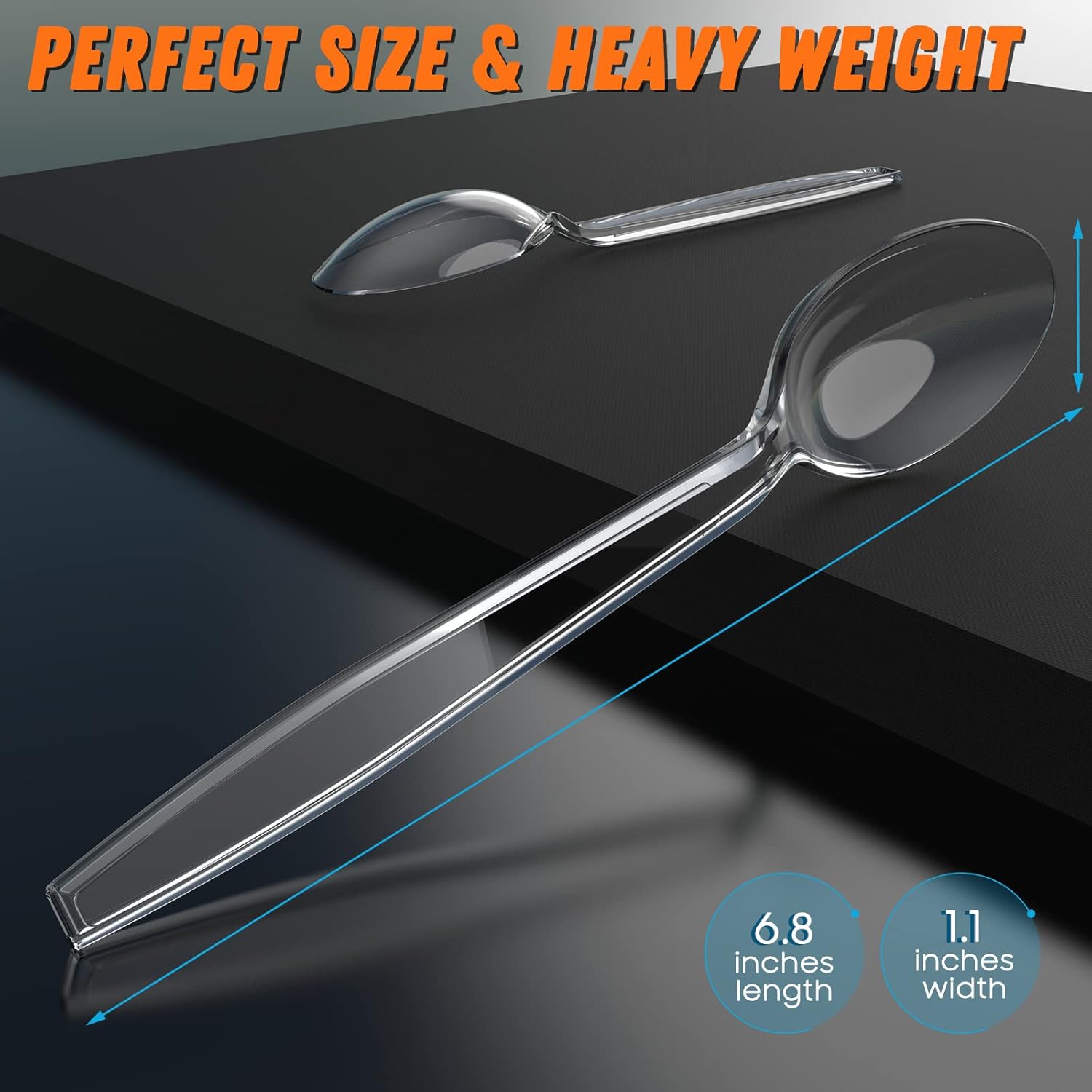 360 Count Plastic Silver Ware Heavy Duty, 120 Forks, 120 Spoons, 120 Knives, Heat Resistant & BPA Free Disposable SilverWare, Disposable Cutlery set, Premium Clear Utencils for Party Supply