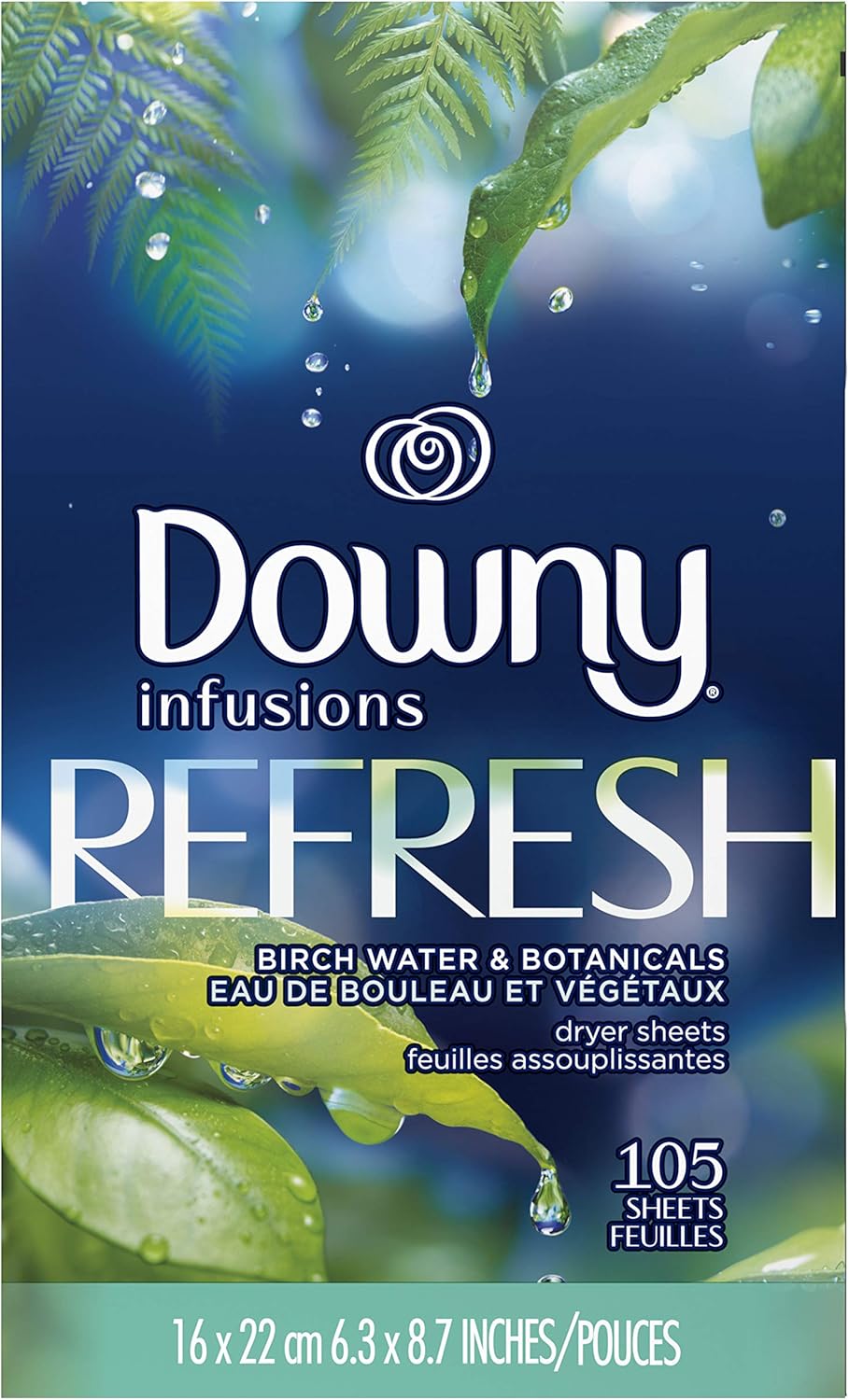 Downy Infusions Mega Dryer Sheets, Laundry Fabric Softener, CALM, Lavender and Vanilla Bean, 180 Count (3 box of 60 sheets)