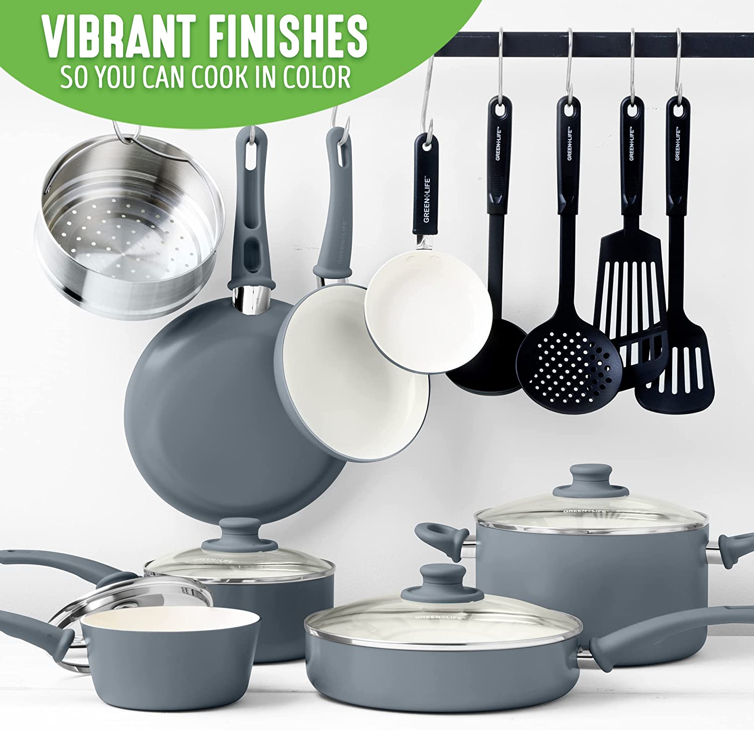 Ceramic non-stick 12-piece pan set