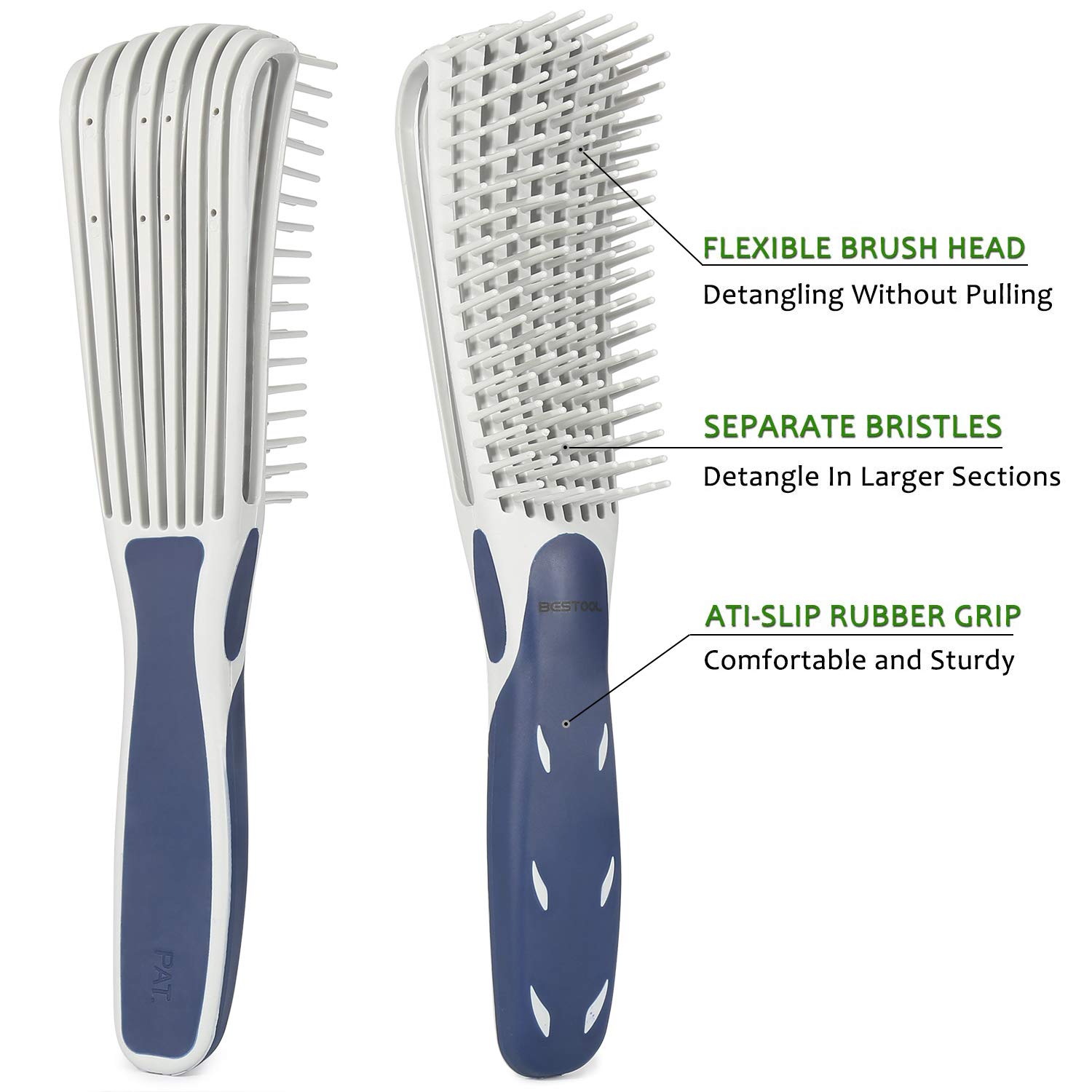 BESTOOL Hair Brush, Detangling Brush for Natural Black and Curly Hair (Pink, Afro 3/4abc), Ideal for Wet or Dry Hair