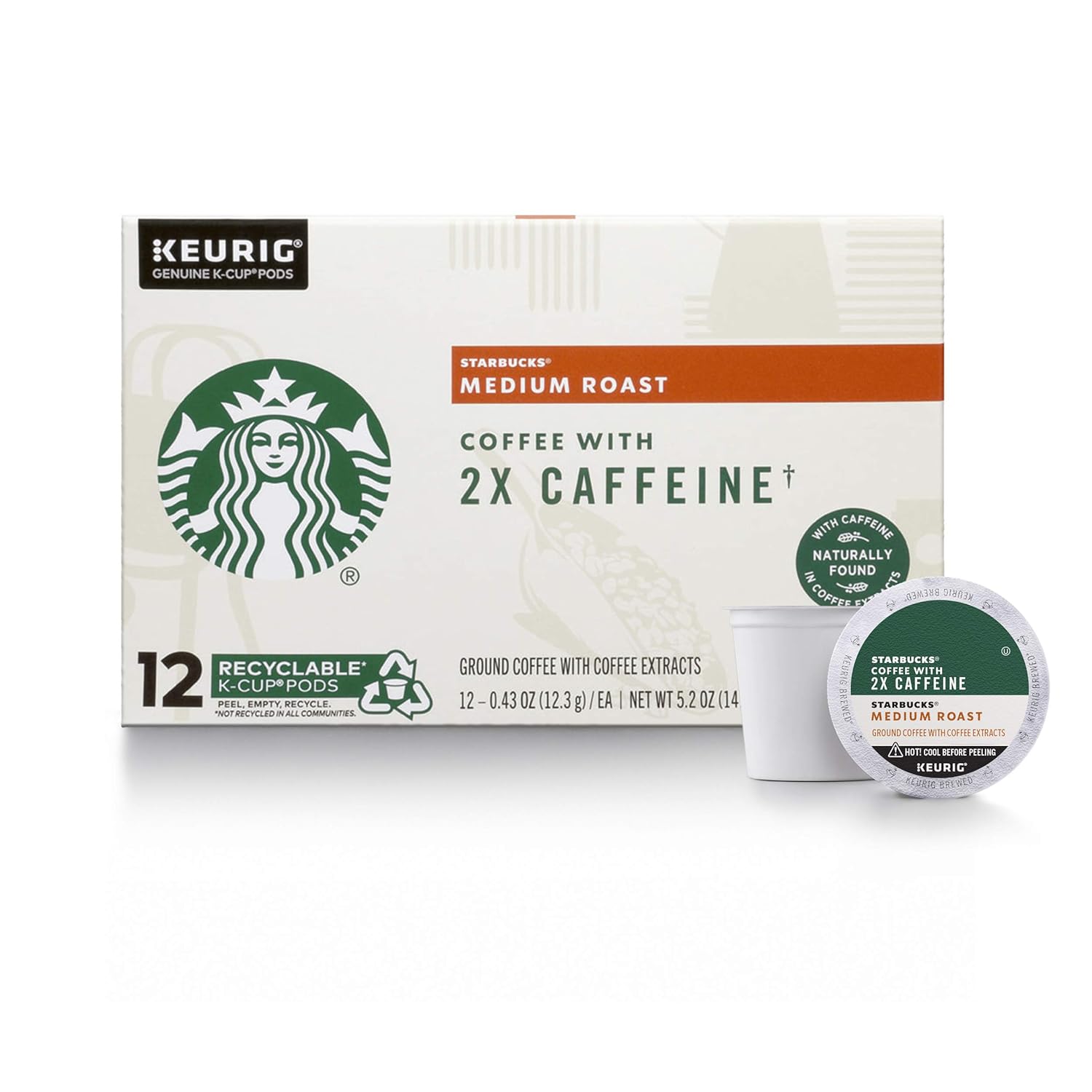 Starbucks K-Cup Coffee Pods, Medium Roast Coffee, Pike Place Roast for Keurig Brewers, 100% Arabica, 4 boxes (96 pods total)