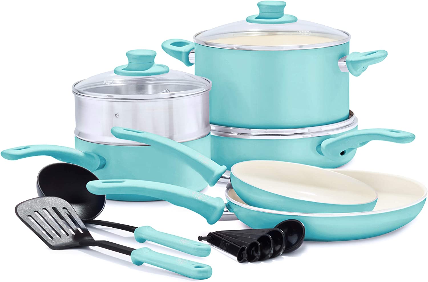 Ceramic non-stick 12-piece pan set