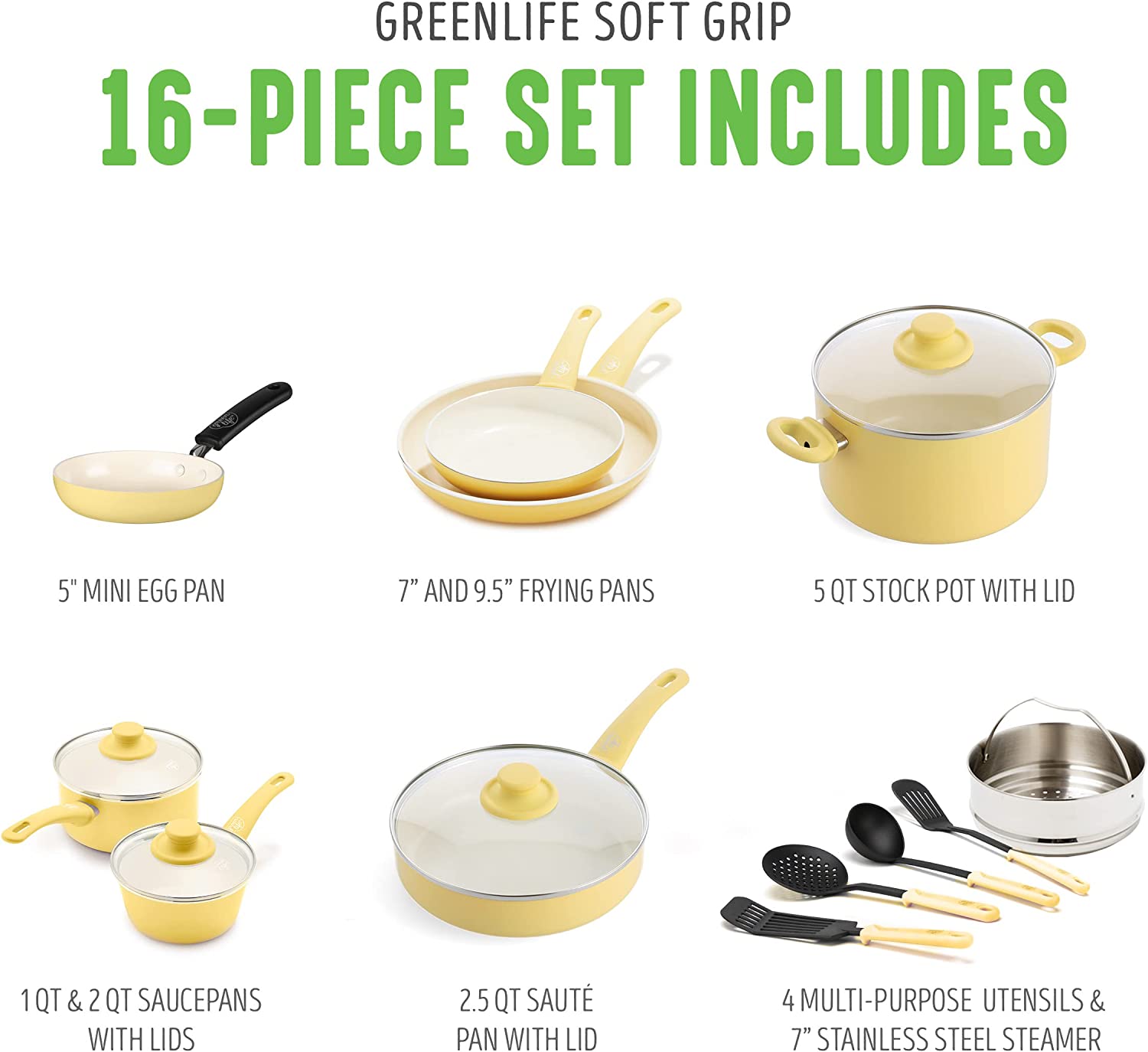 Ceramic non-stick 12-piece pan set