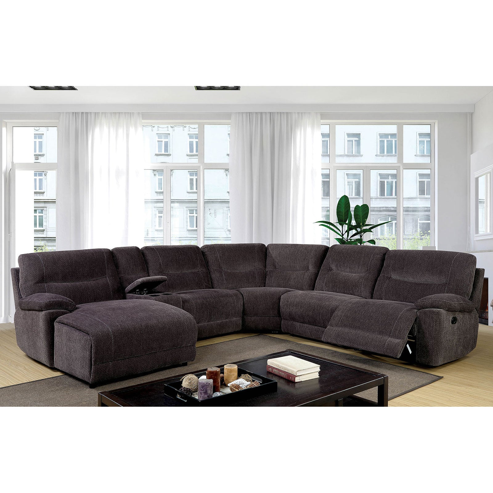 KARLEE II Gray Sectional w/ Console
