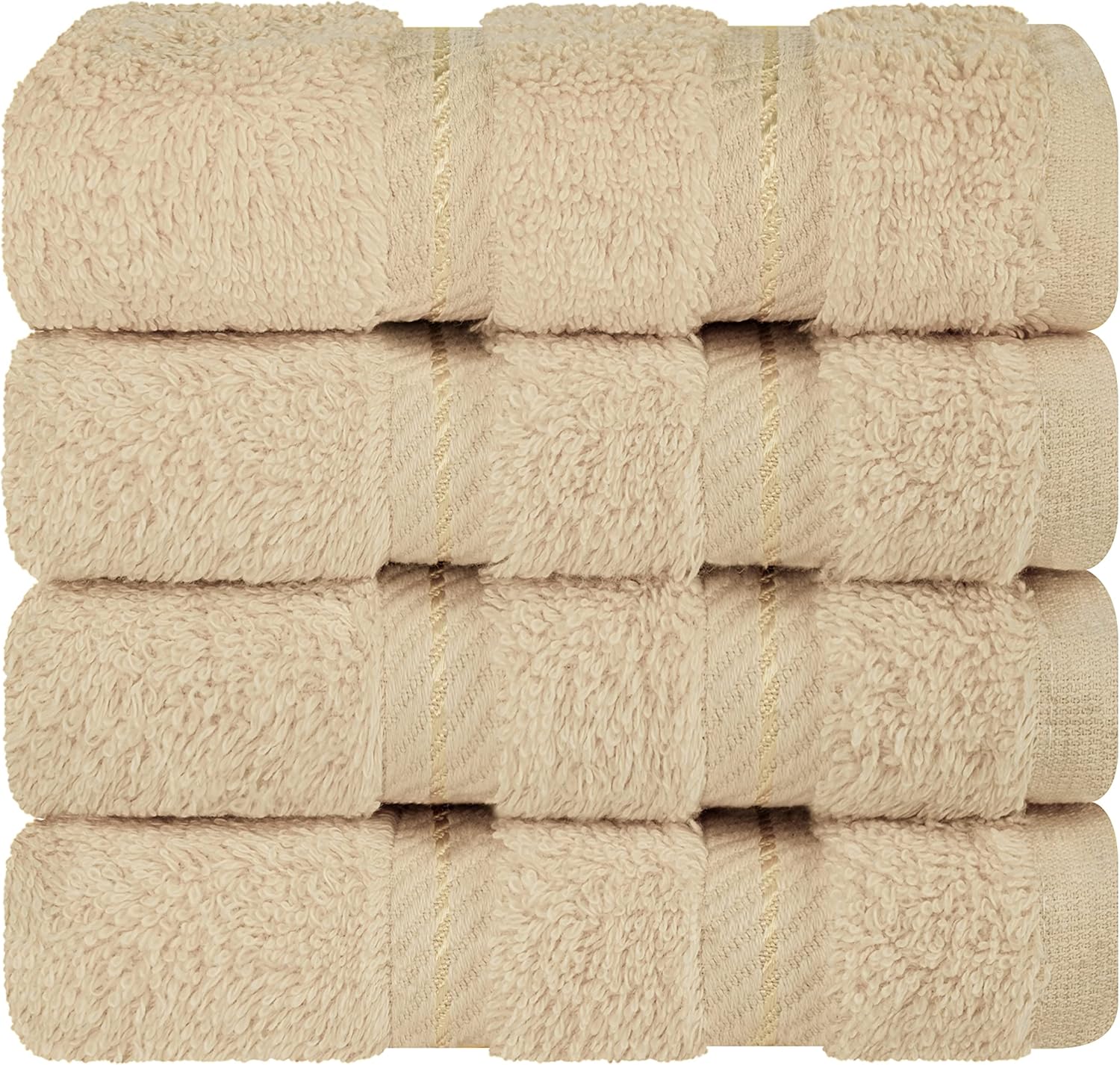 American Soft Linen Luxury 6 Piece Towel Set, 2 Bath Towels 2 Hand Towels 2 Washcloths, 100% Cotton Turkish Towels for Bathroom, Light Grey Towel Sets