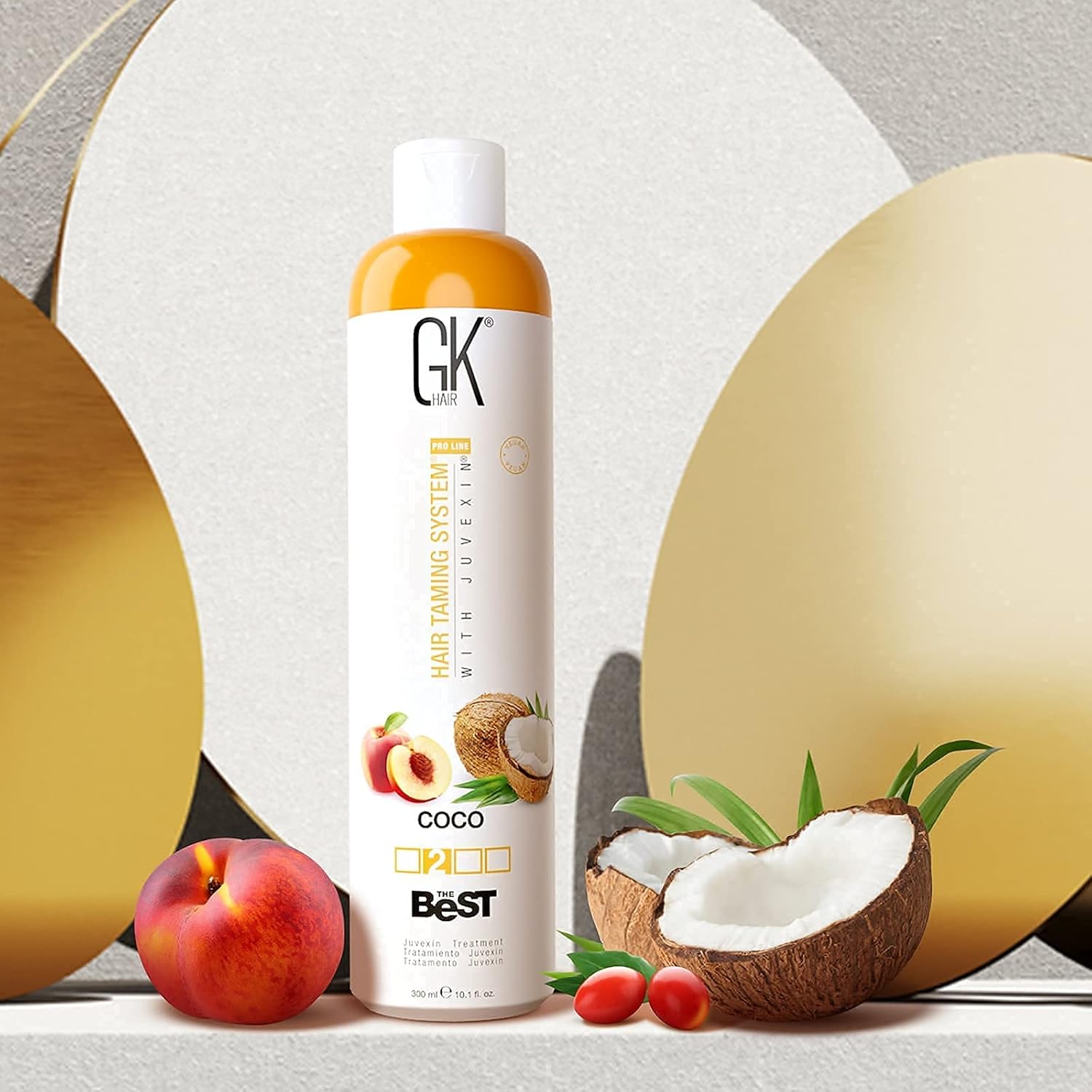 GK HAIR Global Keratin The Best (3.4 Fl Oz/100ml) Smoothing Keratin Hair Treatment - Professional Brazilian Complex Blowout Straightening For Silky Smooth & Frizz Free Hair