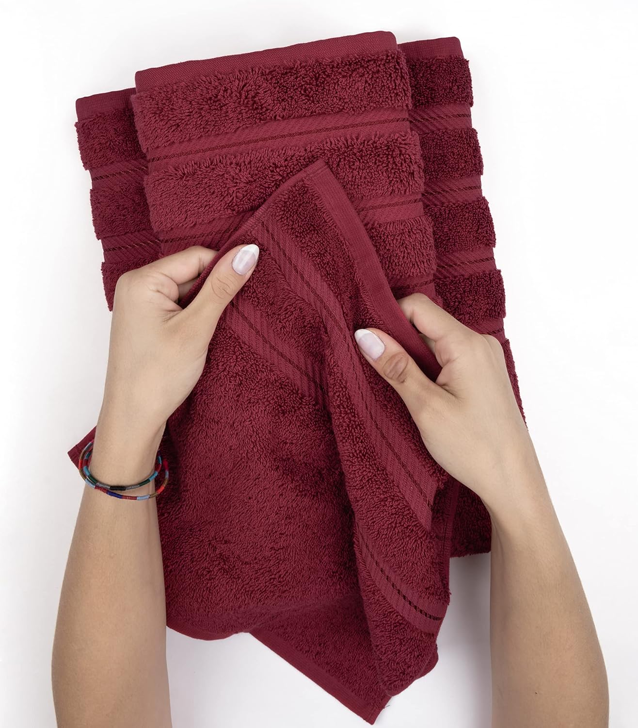 American Soft Linen Luxury 6 Piece Towel Set, 2 Bath Towels 2 Hand Towels 2 Washcloths, 100% Cotton Turkish Towels for Bathroom, Light Grey Towel Sets
