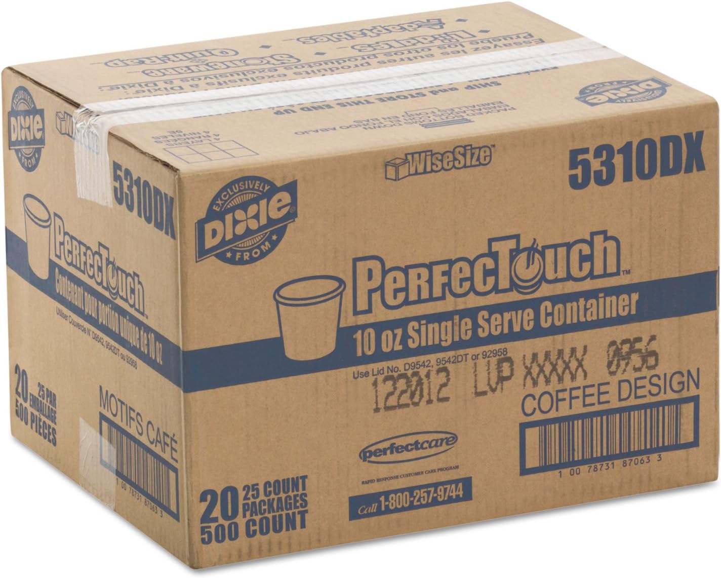 Dixie PerfecTouch 12 Oz Insulated Paper Hot Coffee Cup by GP PRO (Georgia-Pacific); Coffee Haze; 5342DX; 500 Count (25 Cups Per Sleeve; 20 Sleeves Per Case)