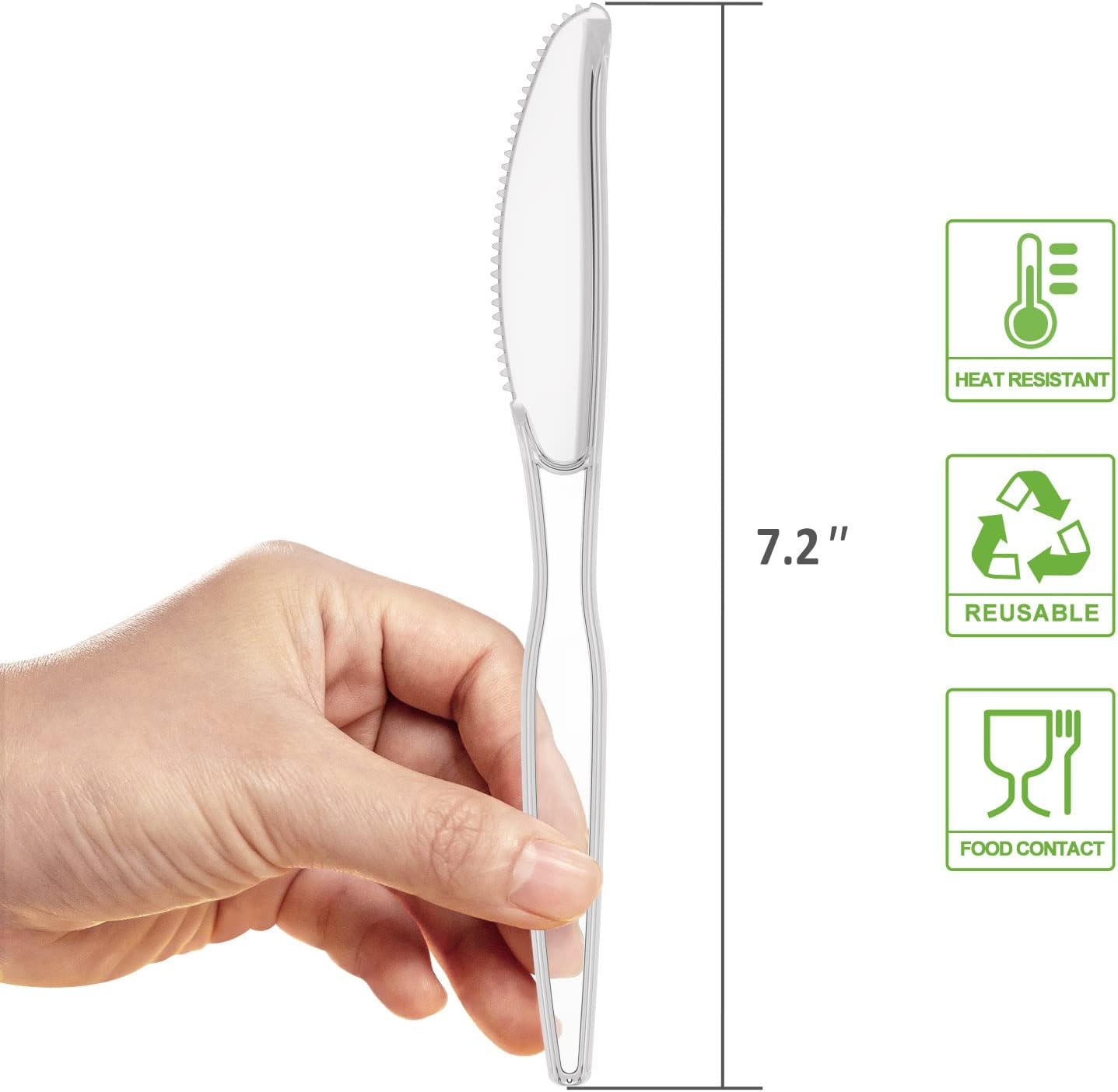 POSATE Heavy Weight Plastic Forks, Clear Disposable, 100 Count