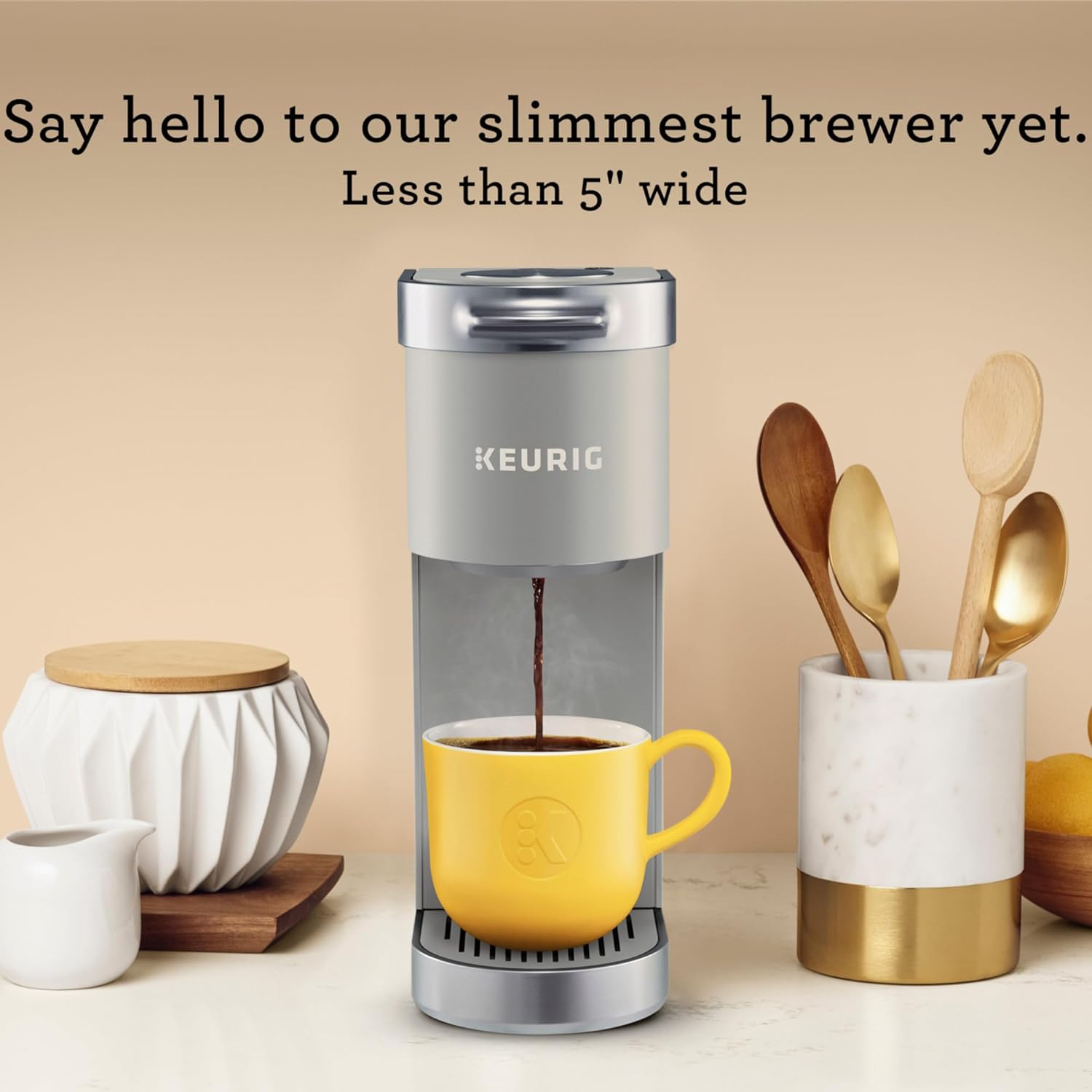 Keurig K-Mini Plus Single Serve K-Cup Pod Coffee Maker, with 6 to 12oz Brew Size, Stores up to 9 K-Cup Pods, Travel Mug Friendly, Matte Black