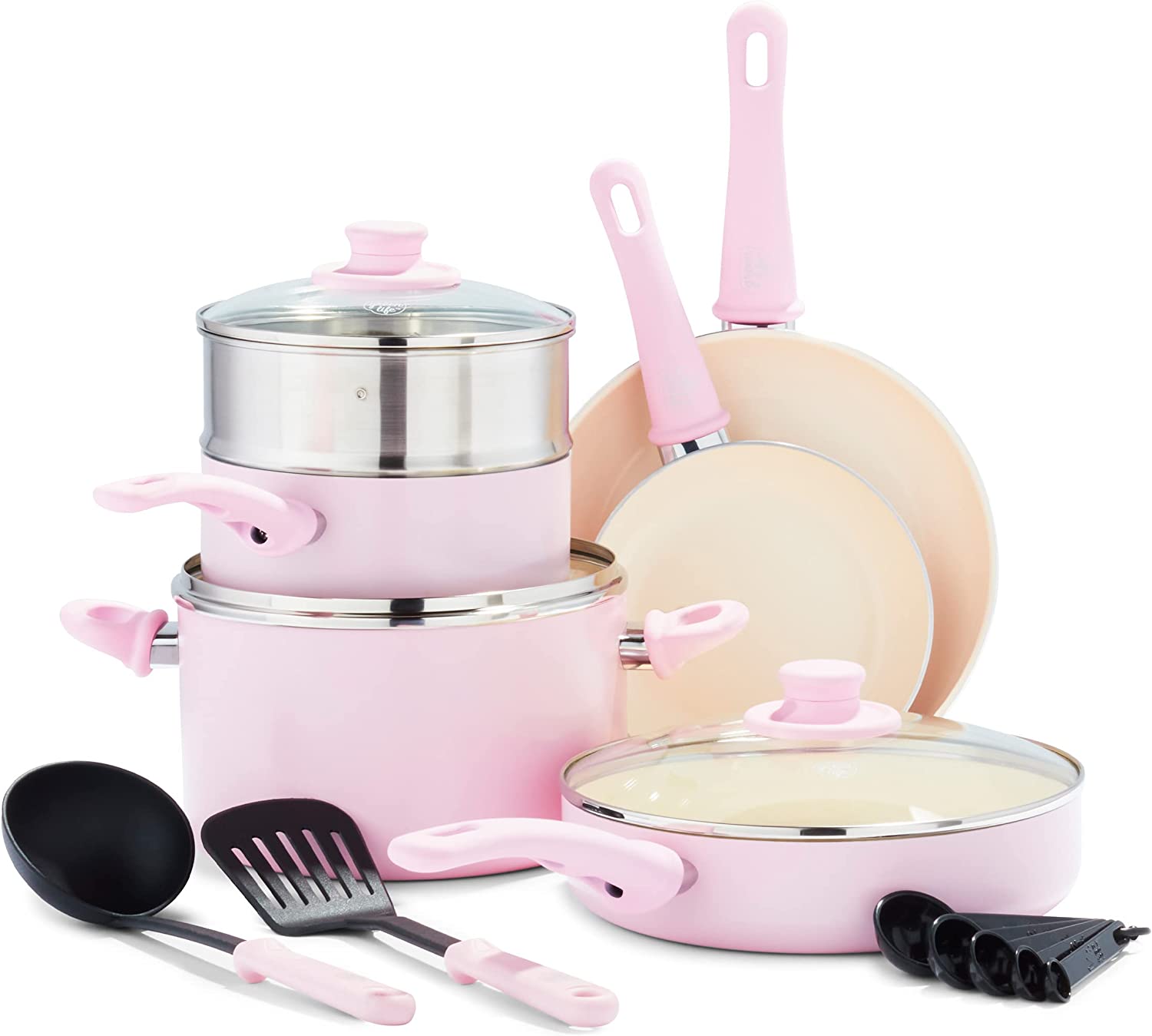 Ceramic non-stick 12-piece pan set