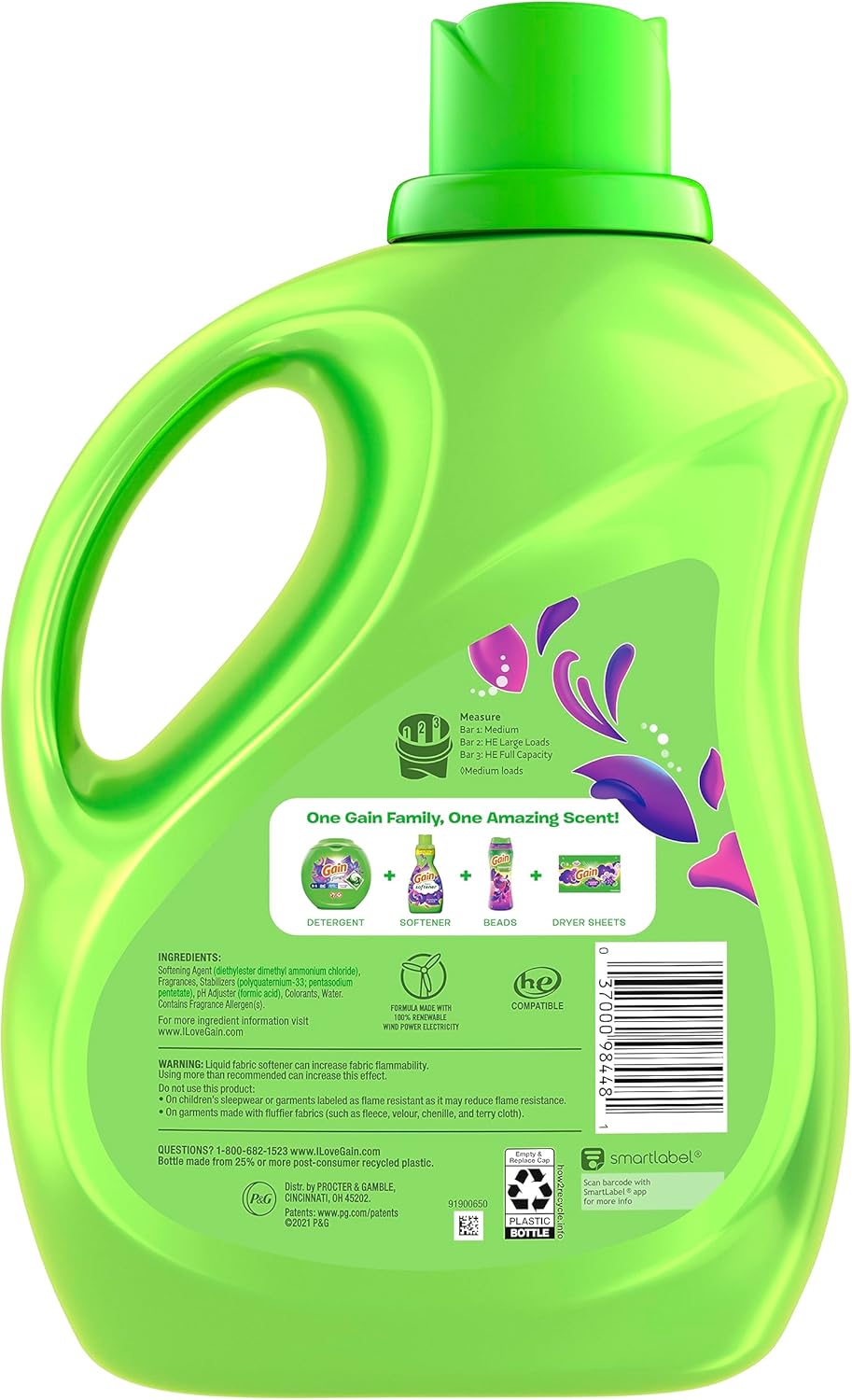 Gain Fabric Softener, Spring Daydream, 140 fl oz, 190 Loads