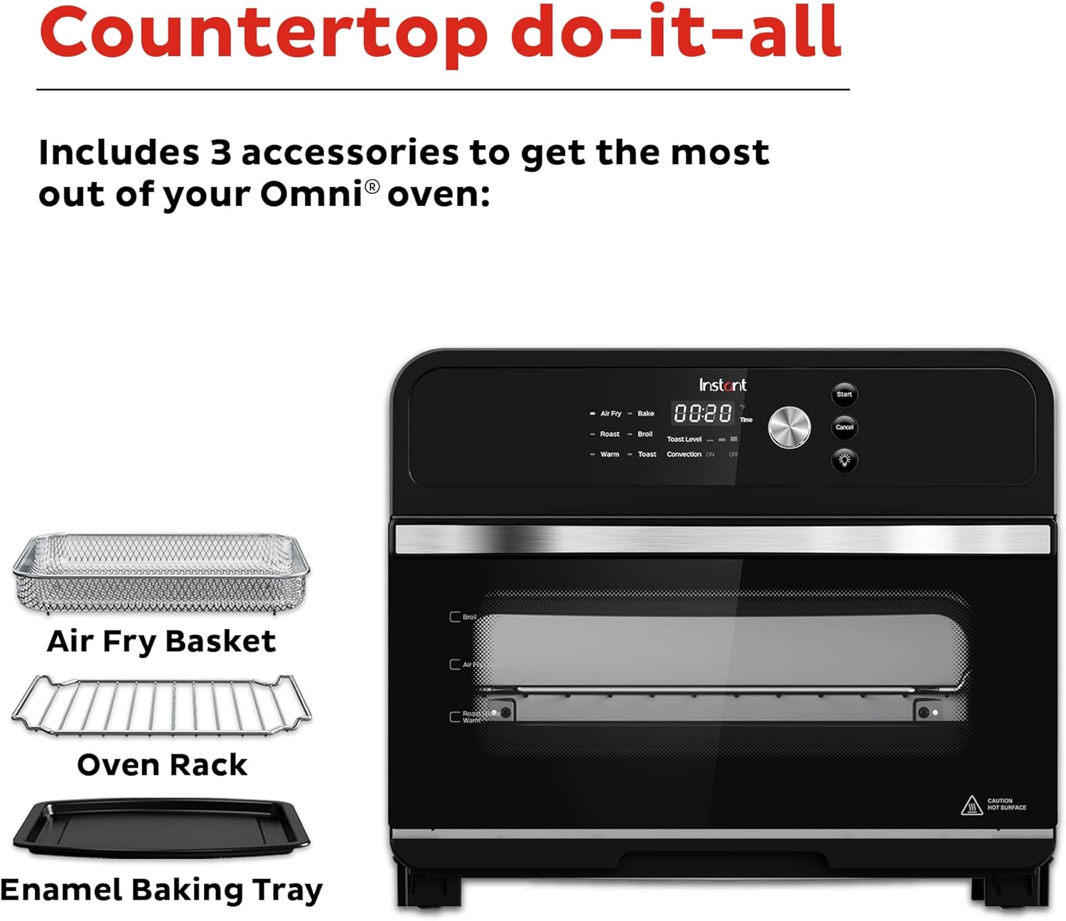 Instant Pot 10QT Air Fryer, 7-in-1 Functions with EvenCrisp Technology that Crisps, Broils, Bakes, Roasts, Dehydrates, Reheats & Rotisseries, Includes over 100 In-App Recipes, Stainless Steel