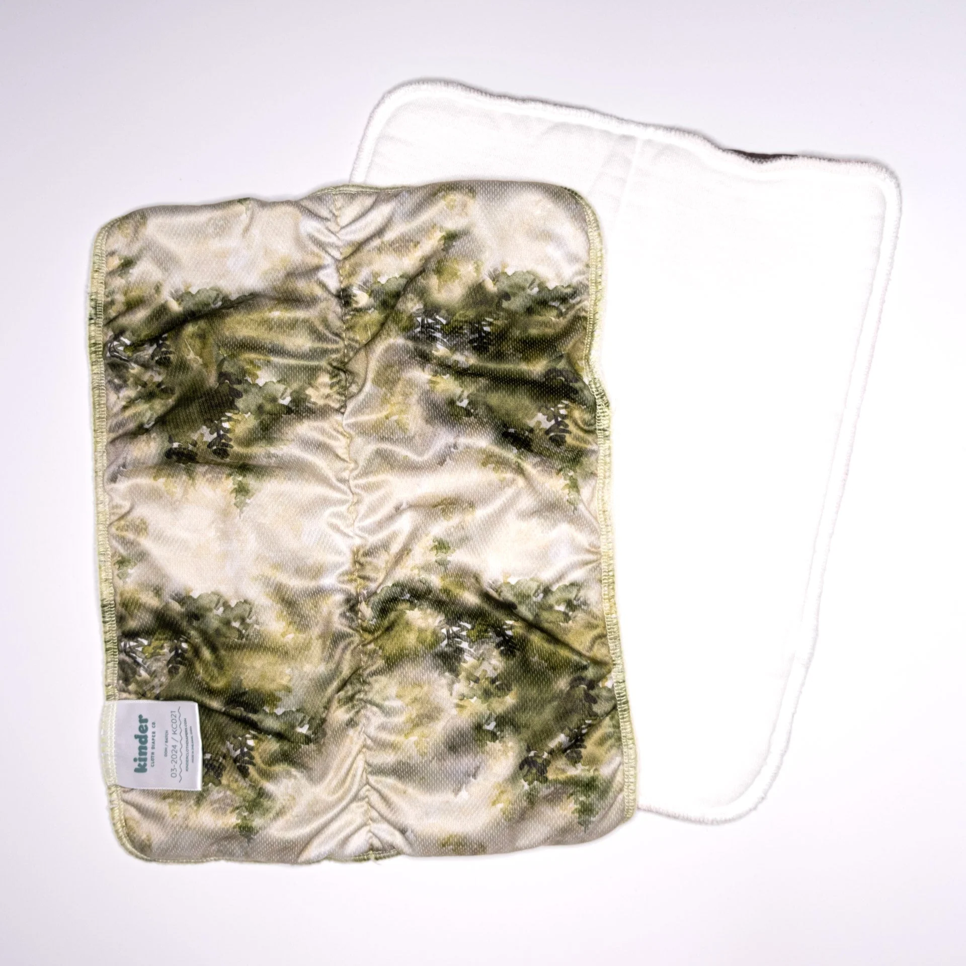 Kinder Cloth Diaper Co. 3-Layer Bamboo Cotton Bookfold Insert with Athletic Wicking Jersey