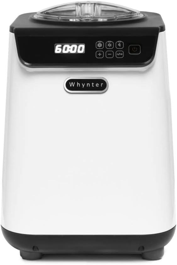 Whynter Ice Cream Maker Machine Automatic 2.1 Qt. upright with Built-in Compressor, LCD Digital Display & Timer, No Pre-Freezing, ICM-201SB, Stainless Steel